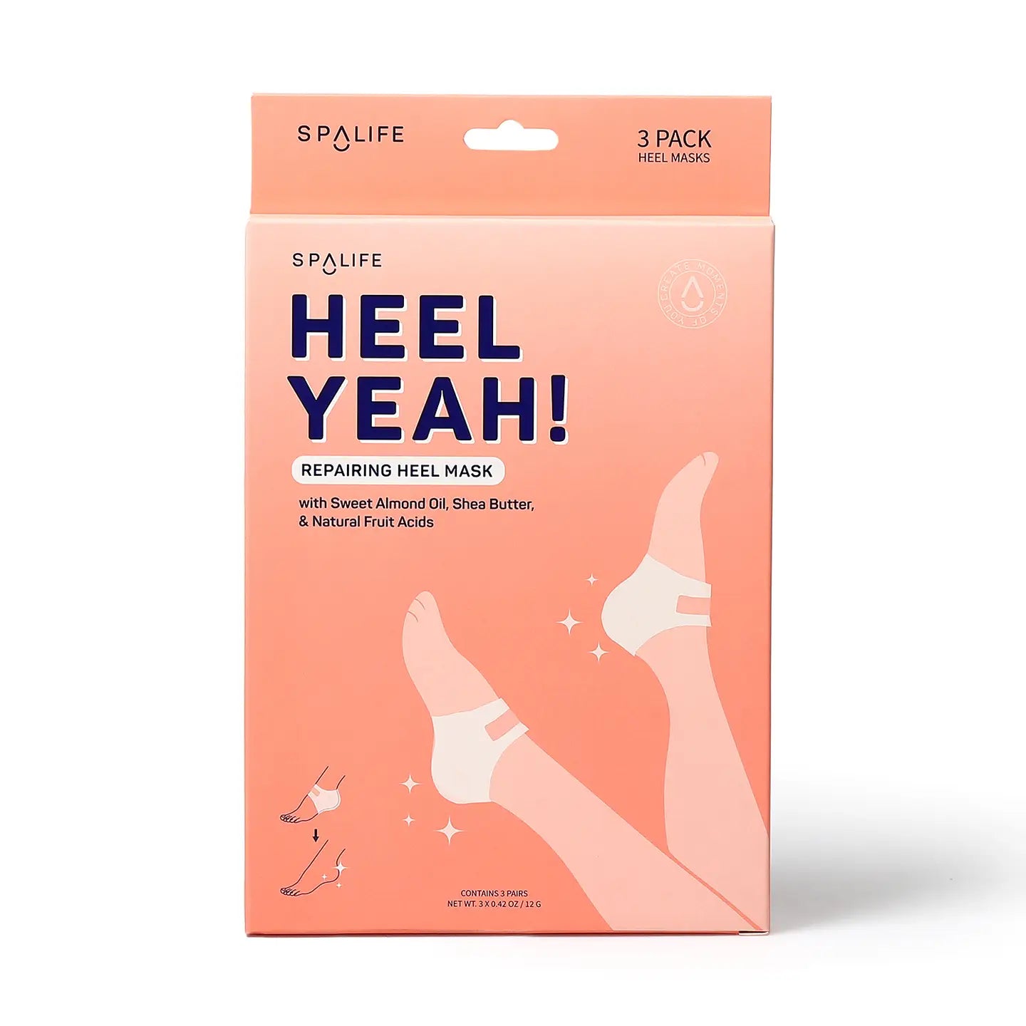 Heel Yeah! repairing heel mask with sweet almond oil, shea butter and natural fruit acids