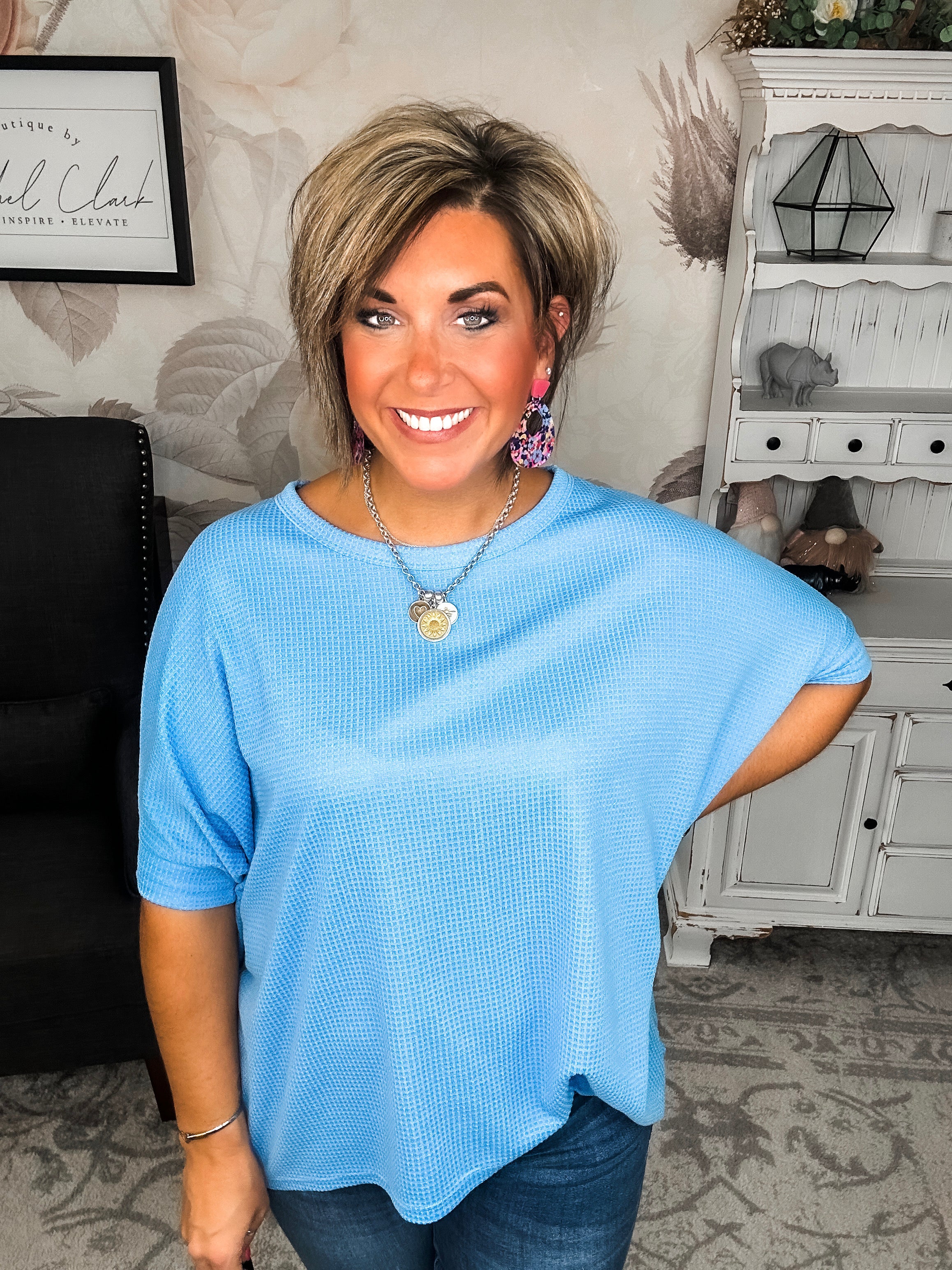 Wonderful Life Boxy Top - Ocean Blue