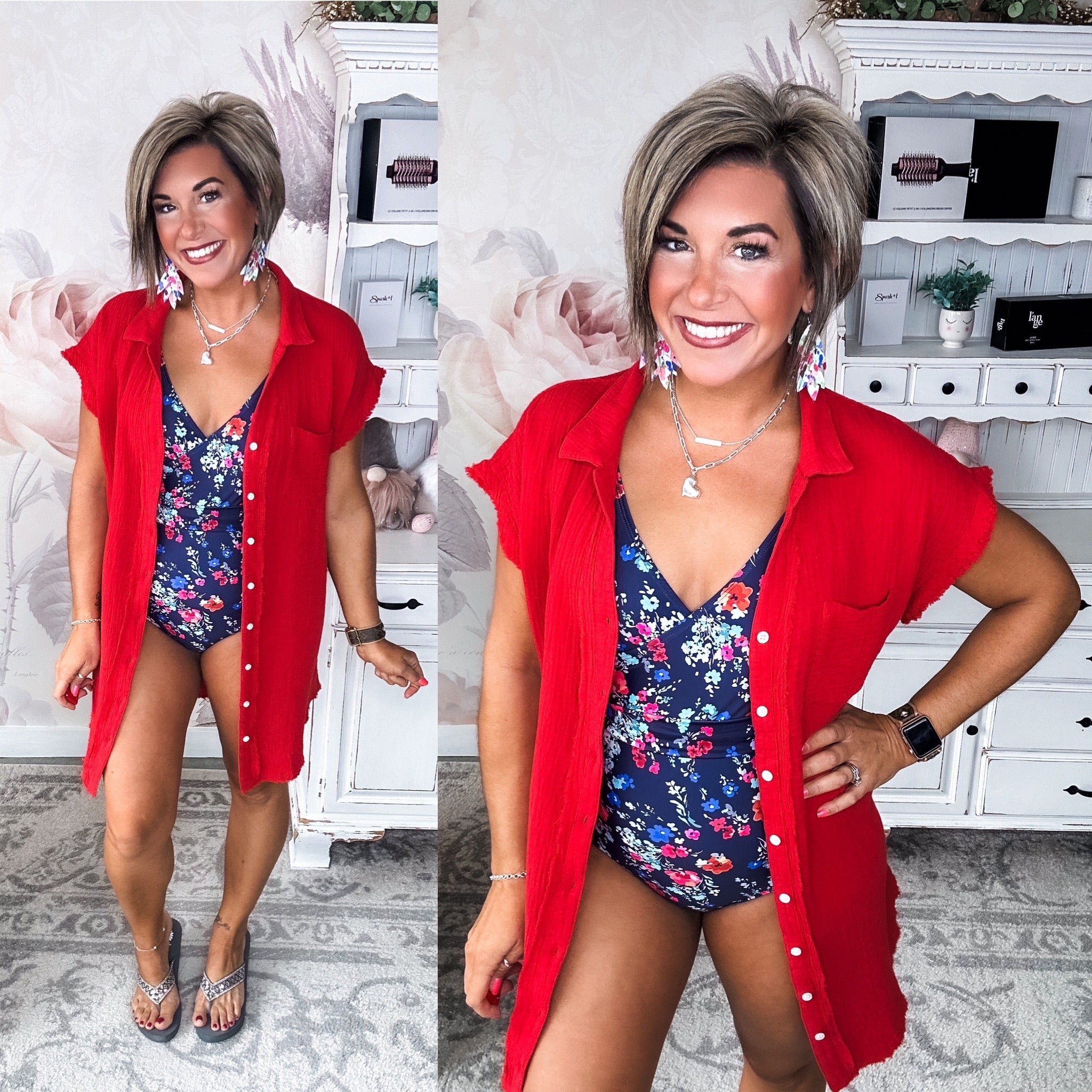 Light a Firework Button Down Coverup