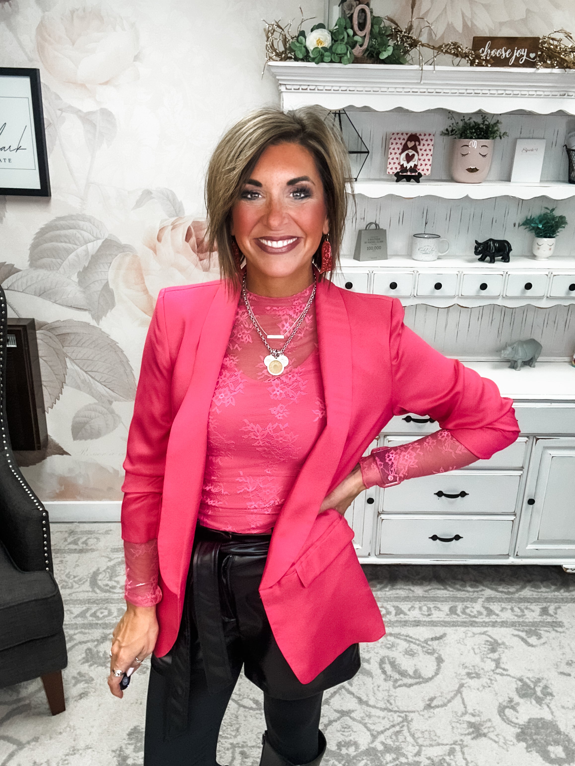 Ready For Success Blazer - Hot Pink