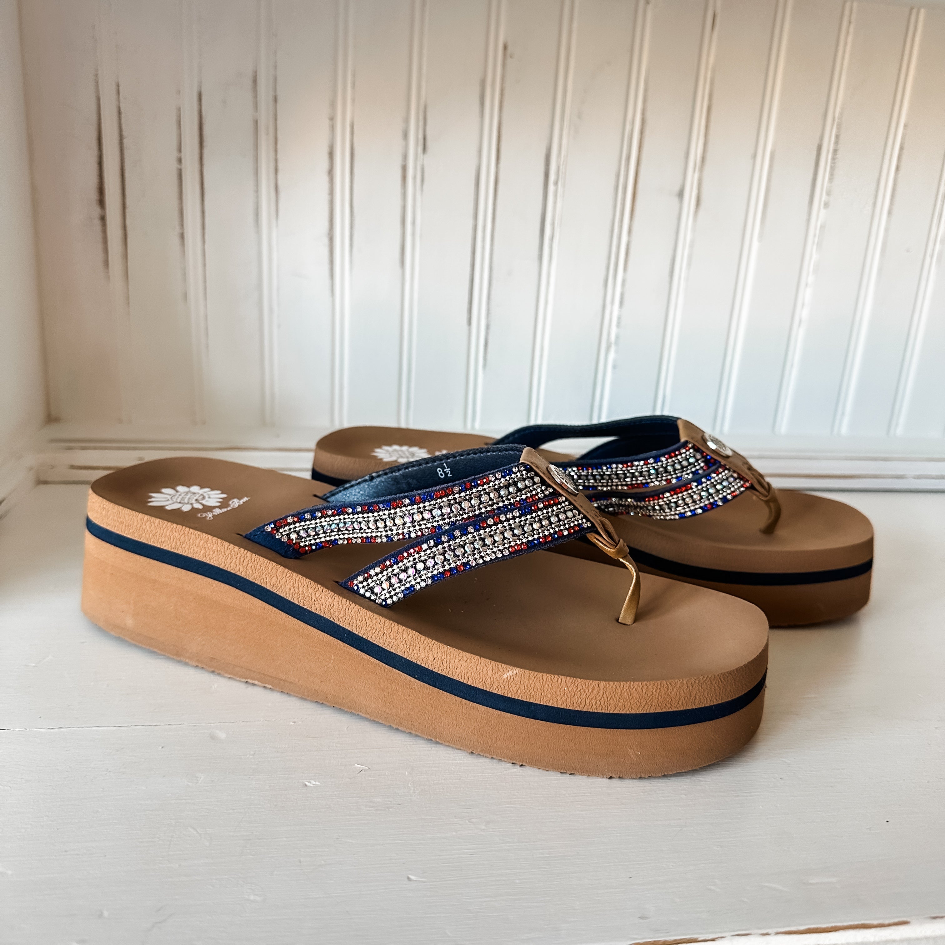 Krista Flatform Sandal - Navy Multi