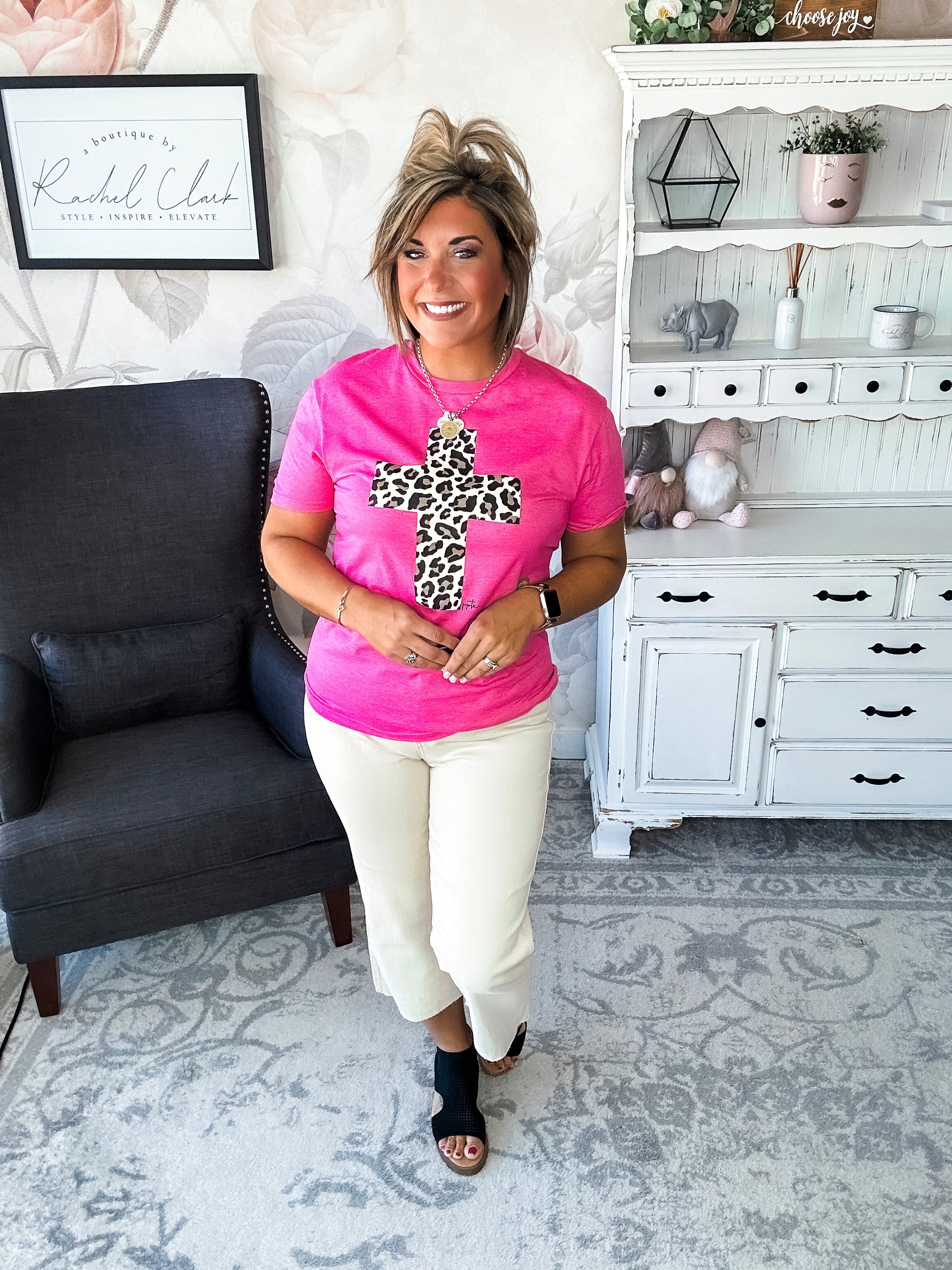 Leopard Cross Graphic Tee