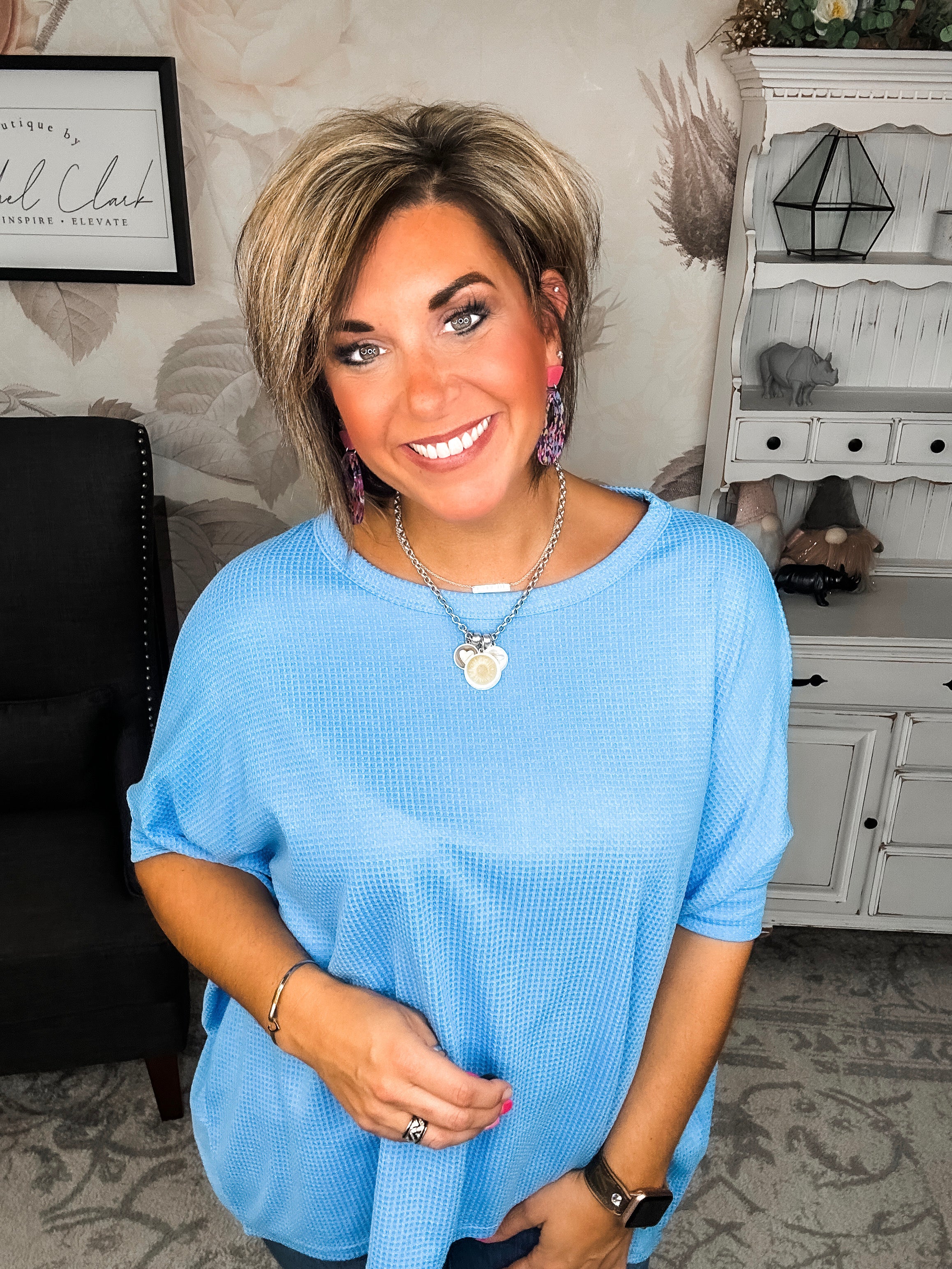 Wonderful Life Boxy Top - Ocean Blue