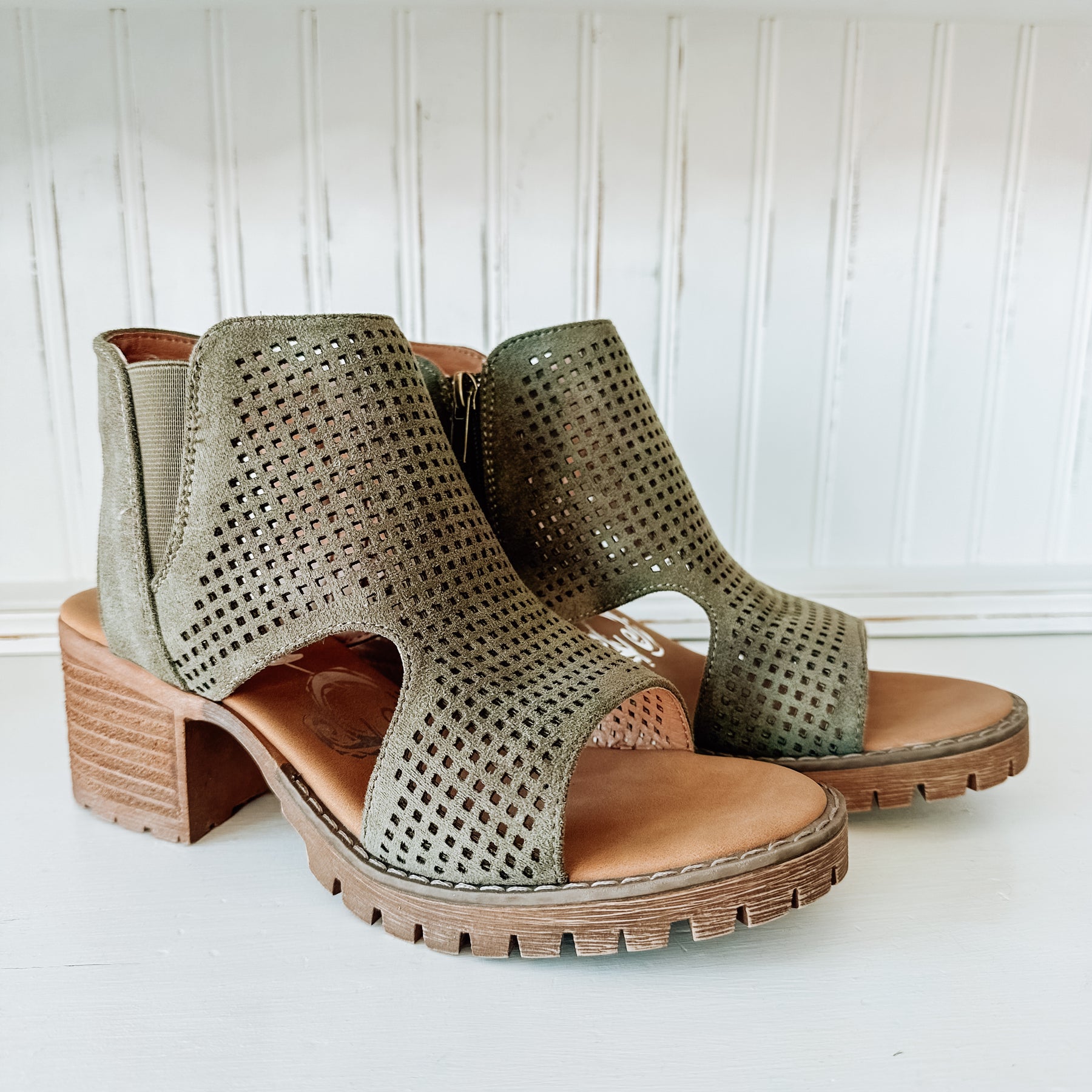 Milsy Block Heel - Khaki