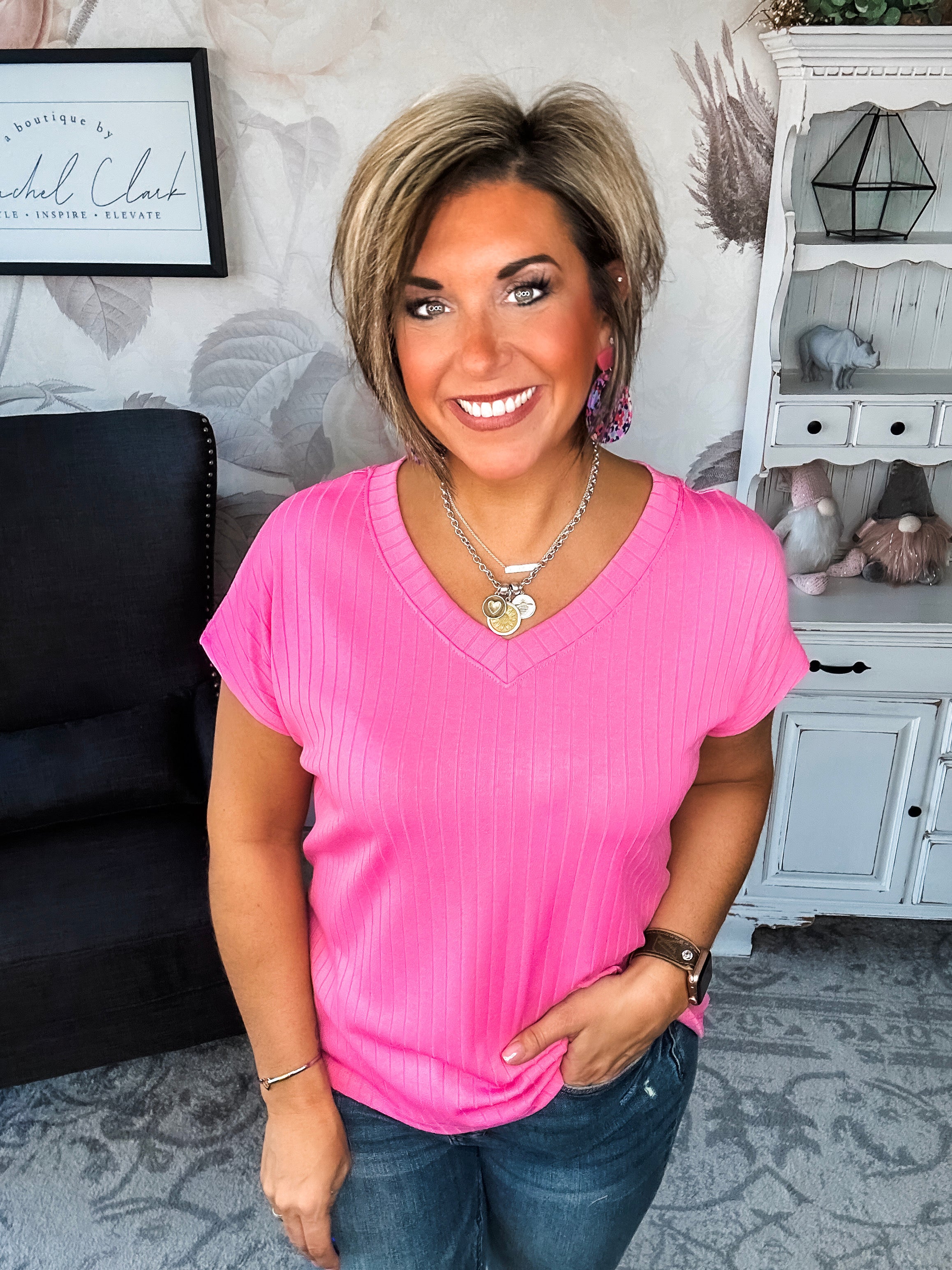 No Stories Here Top - Hot Pink