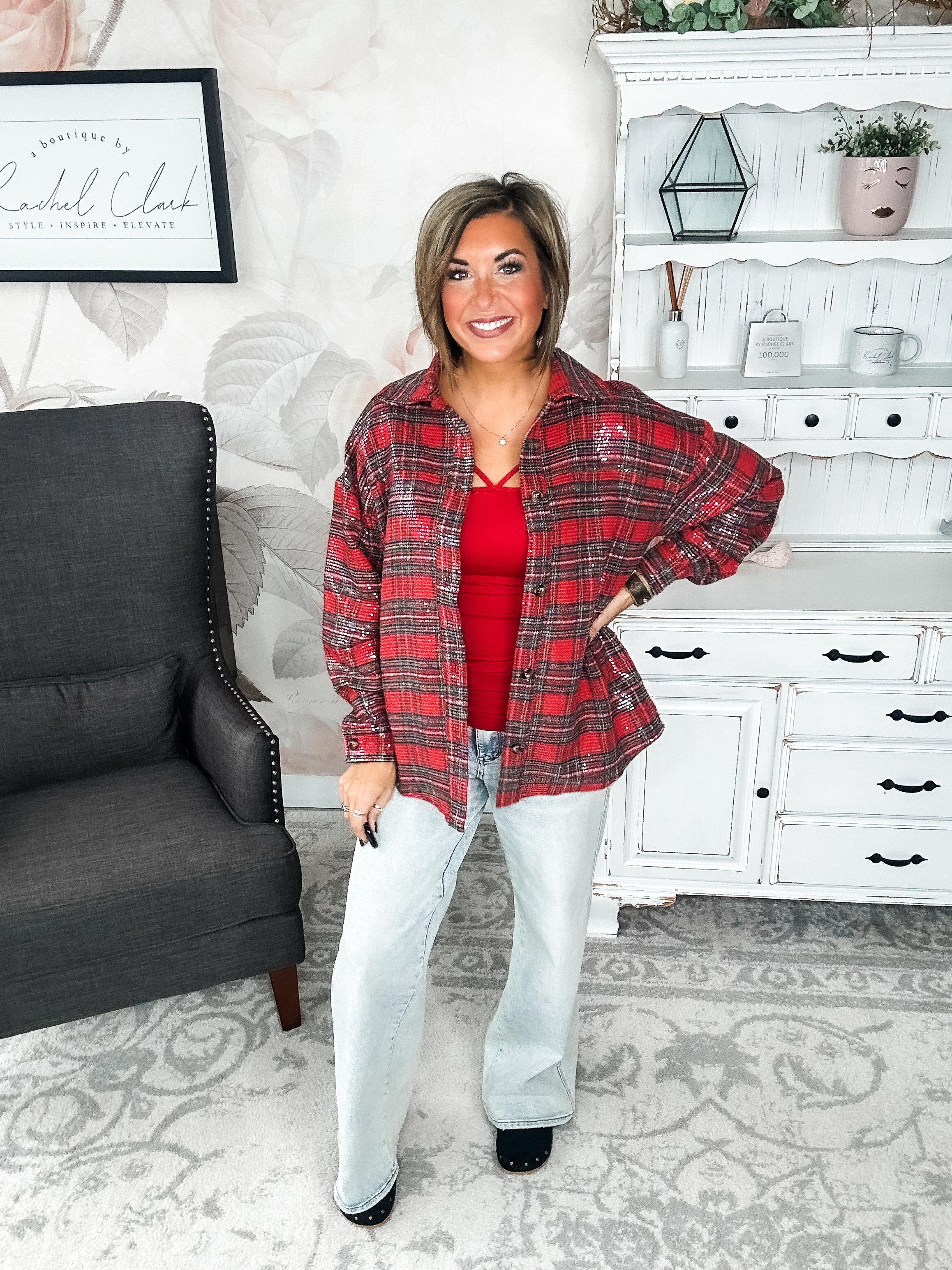 Tinsel Town Plaid Button Down