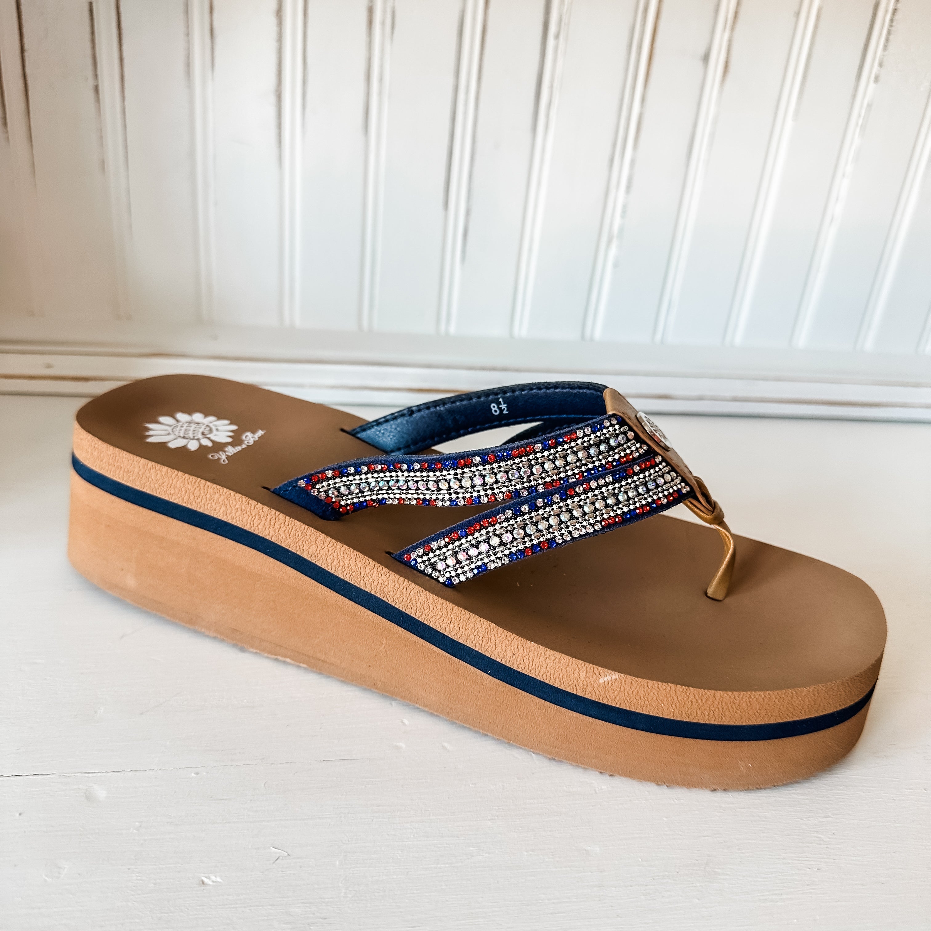 Krista Flatform Sandal - Navy Multi