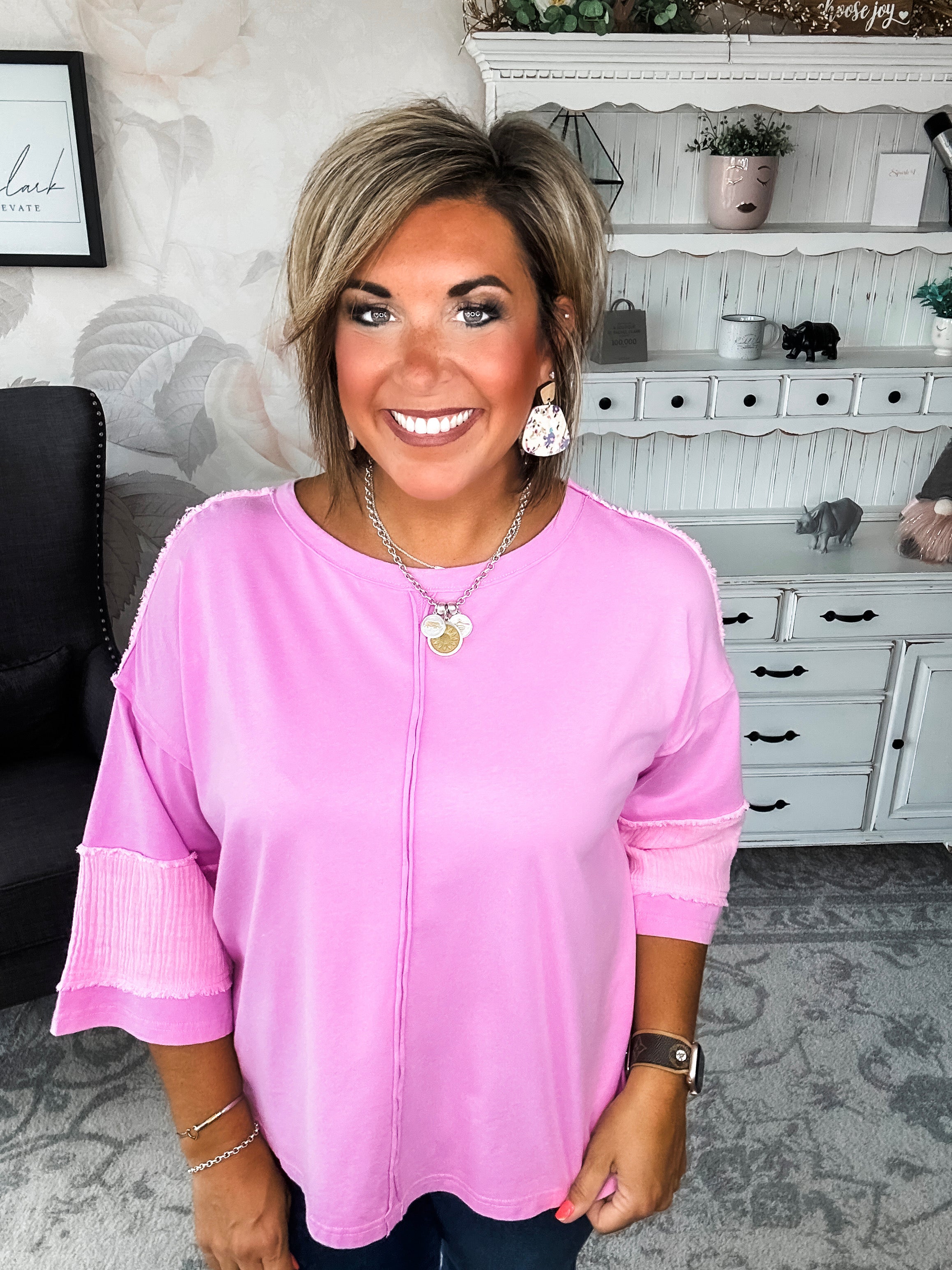Anything To Help Tunic Top - Pink