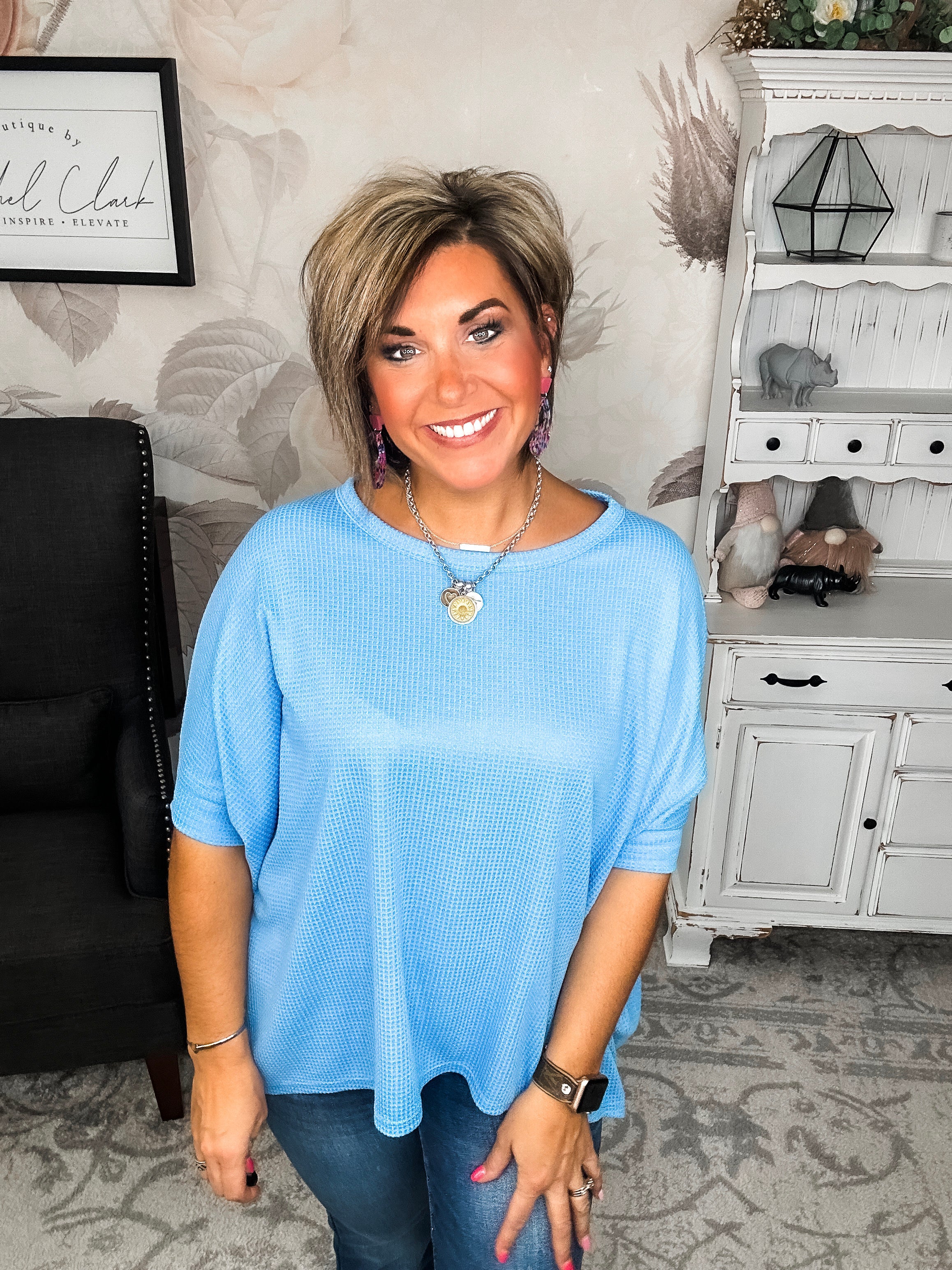 Wonderful Life Boxy Top - Ocean Blue