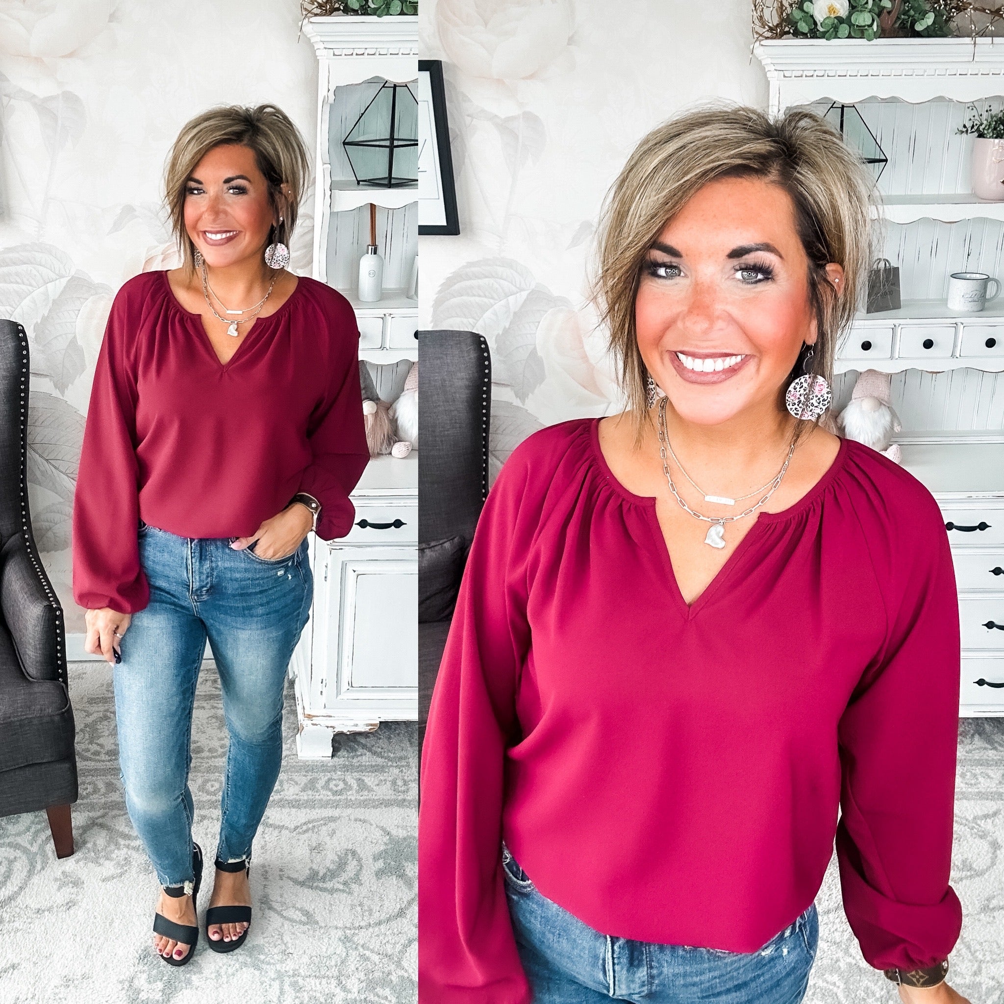 I Hear You Blouse - Wine