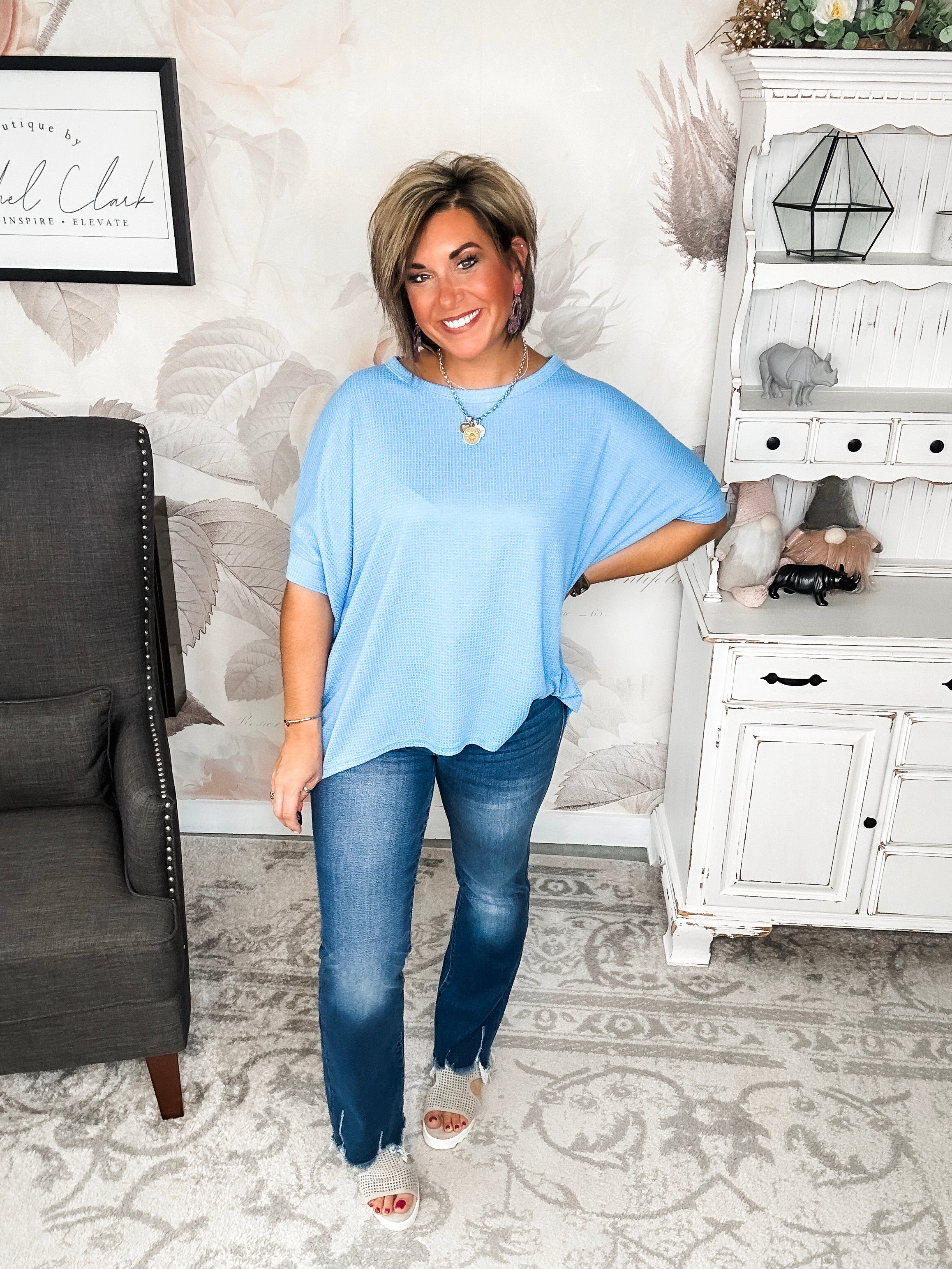 Wonderful Life Boxy Top - Ocean Blue