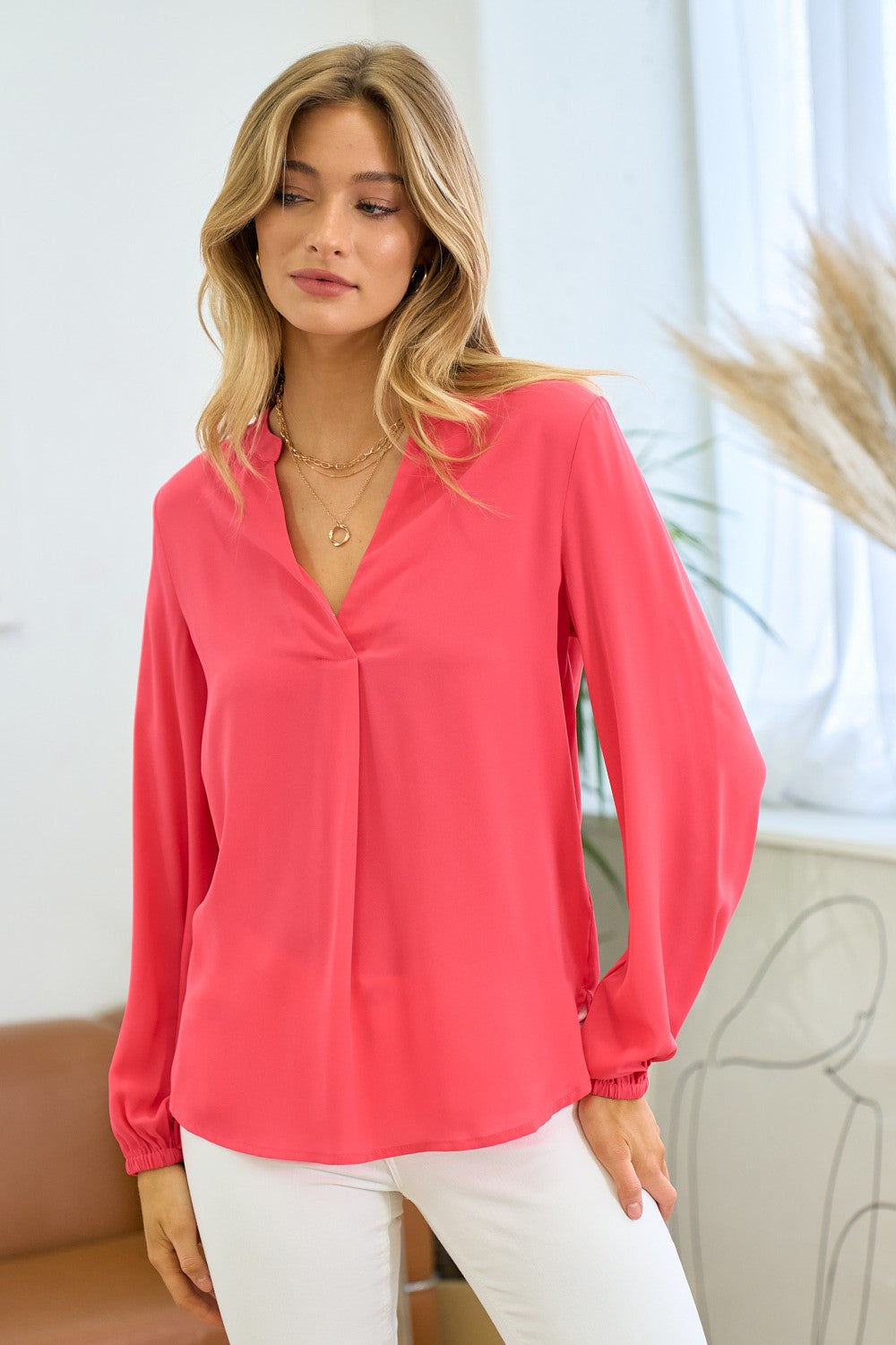 Last Thing I Do Blouse - Azalea