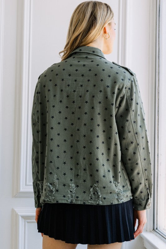 Star of the Show Distressed Shacket