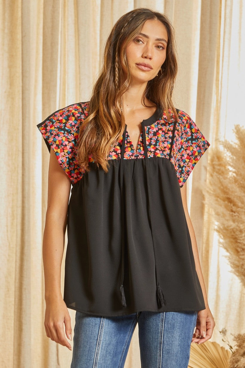 Listen To Your Heart Blouse - Black