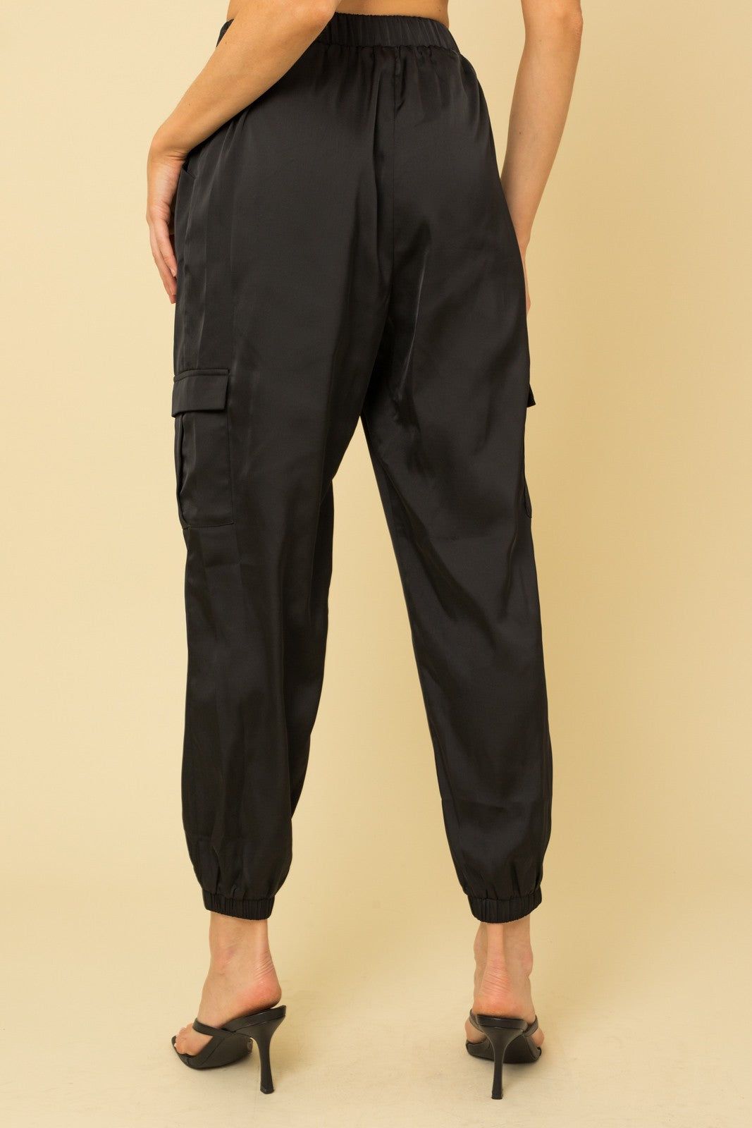 We've Been Waiting Satin Joggers - Black