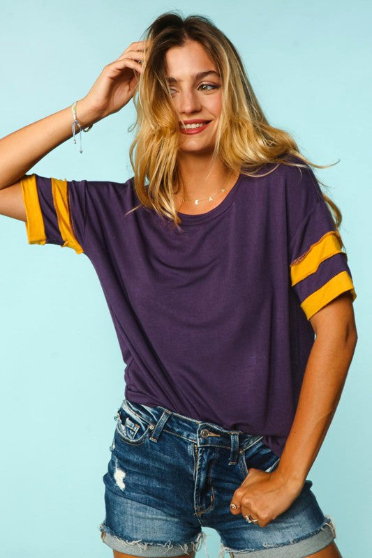 Pack Your Gear Game Day Tee - Purple/Yellow