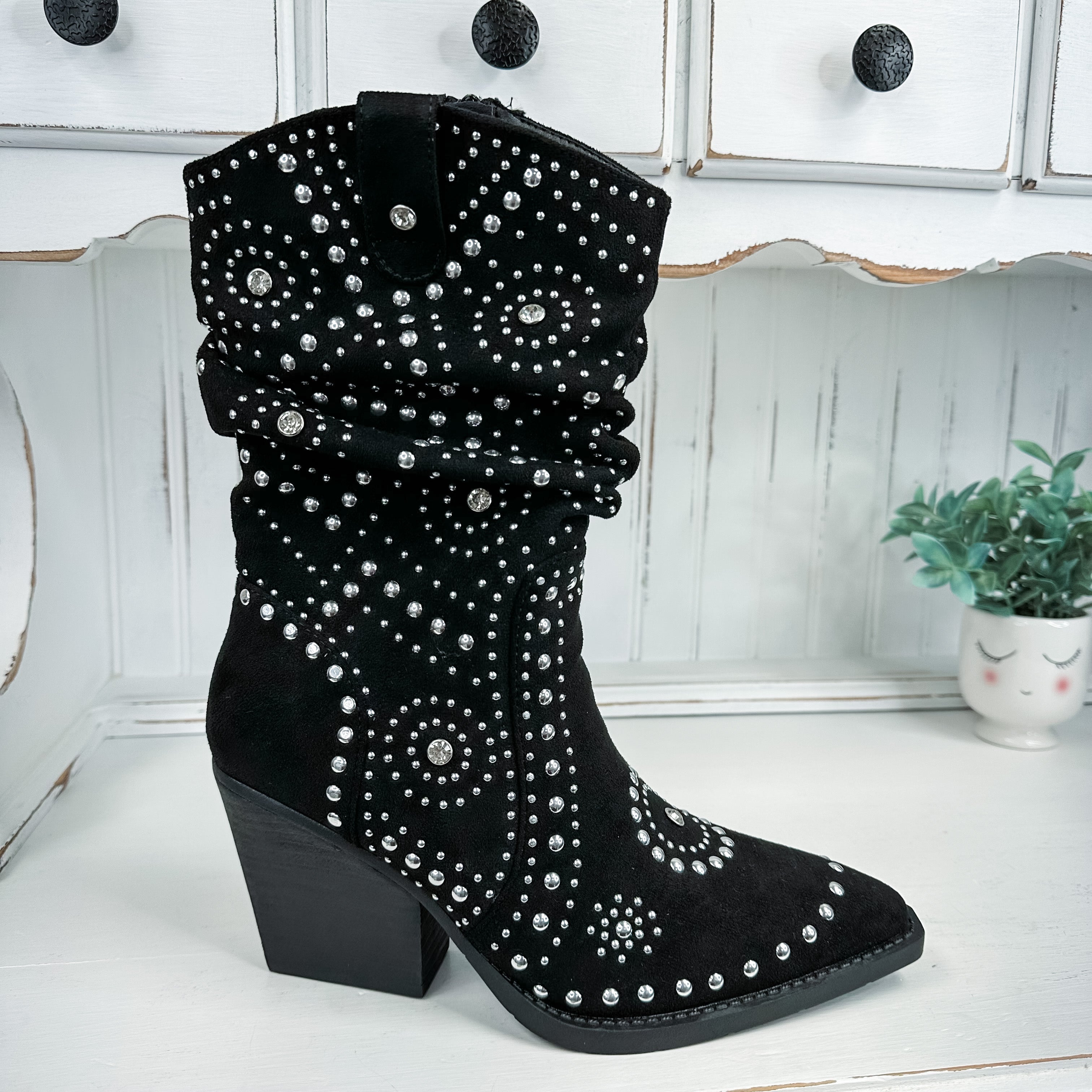 Stellar Studded Boot - Black