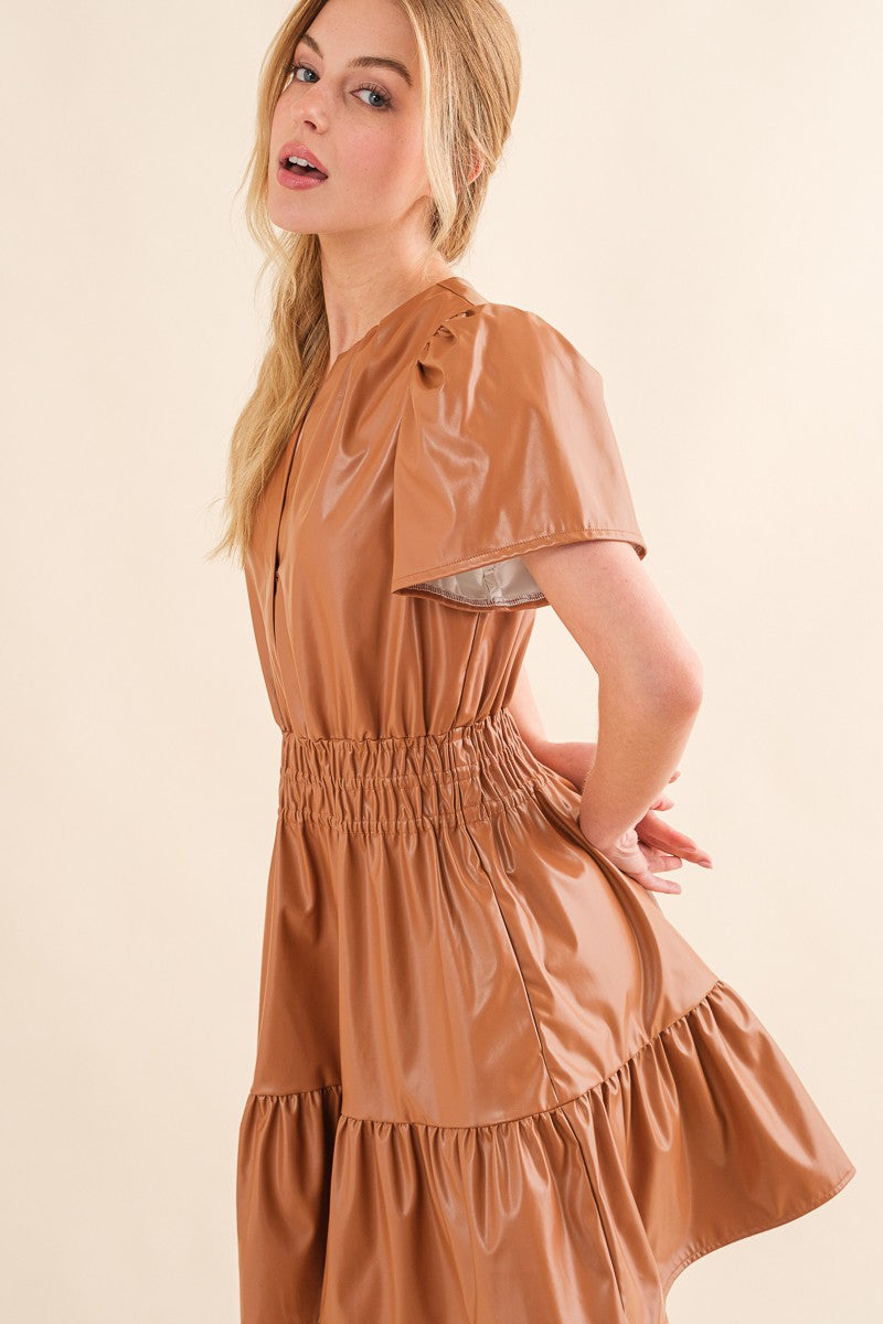 Figure Us Out Vegan Leather Dress