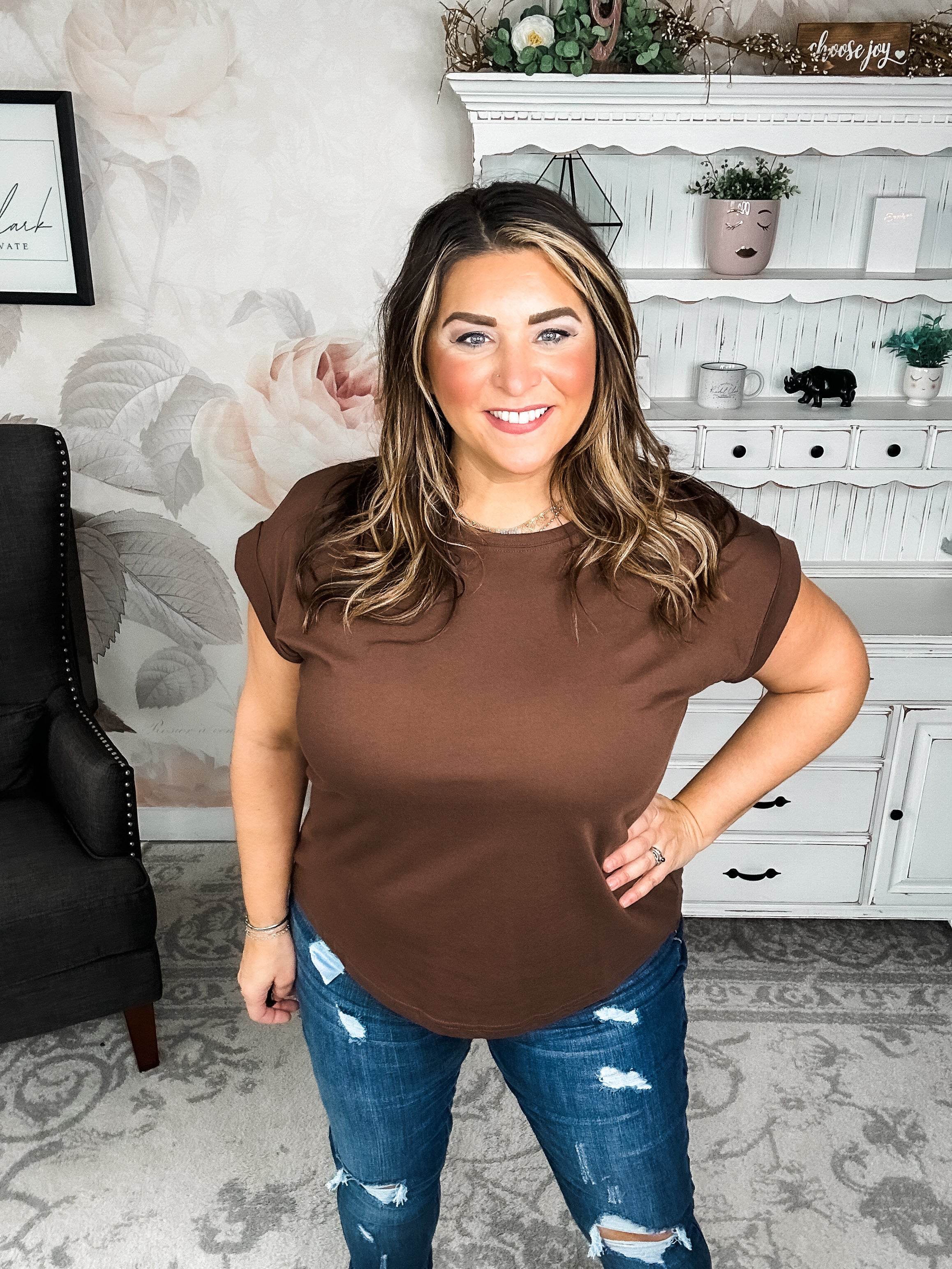 BLACK FRIDAY EXCLUSIVE - Up All Night Short Sleeve Tee - Brown