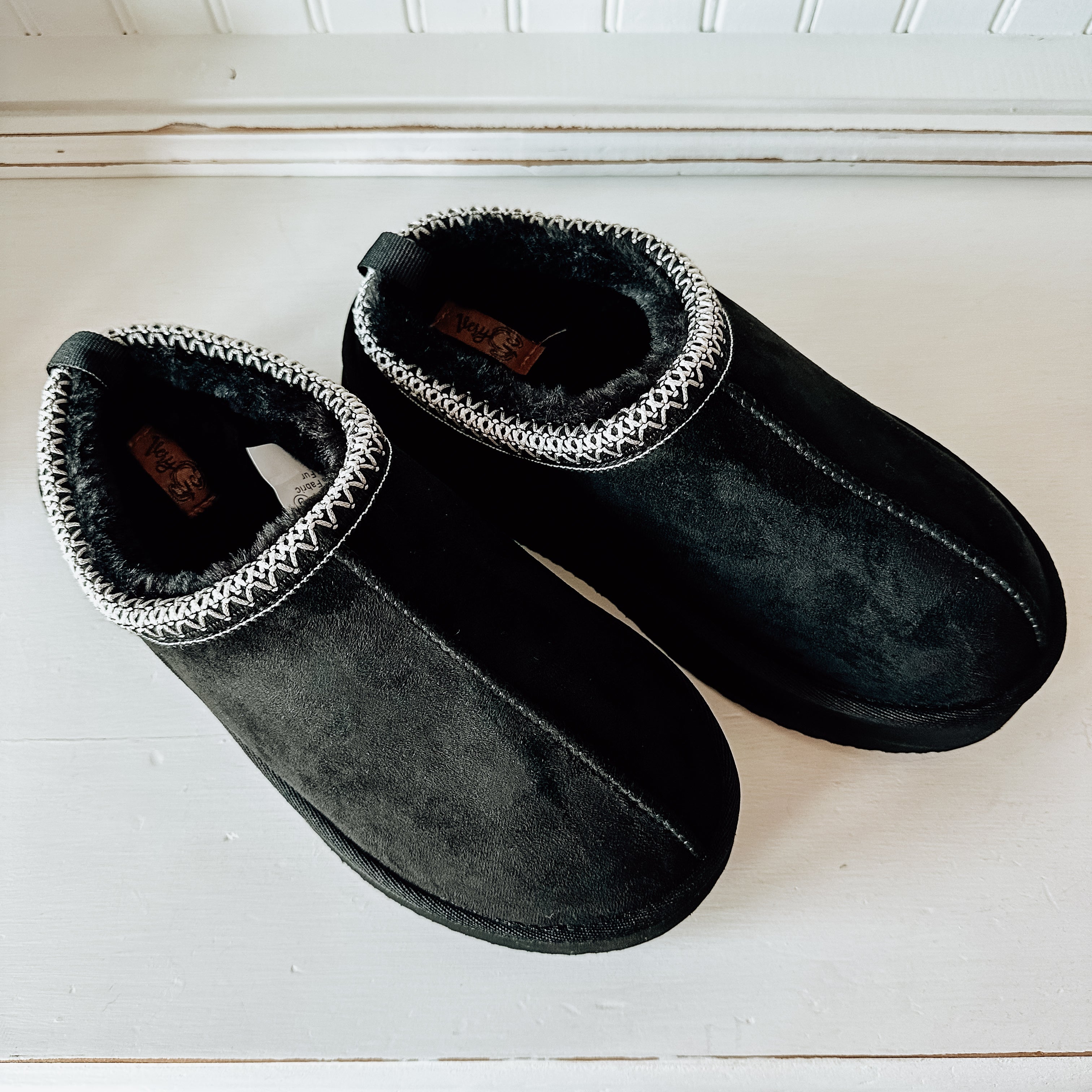 Charlie Platform Slipper - Black