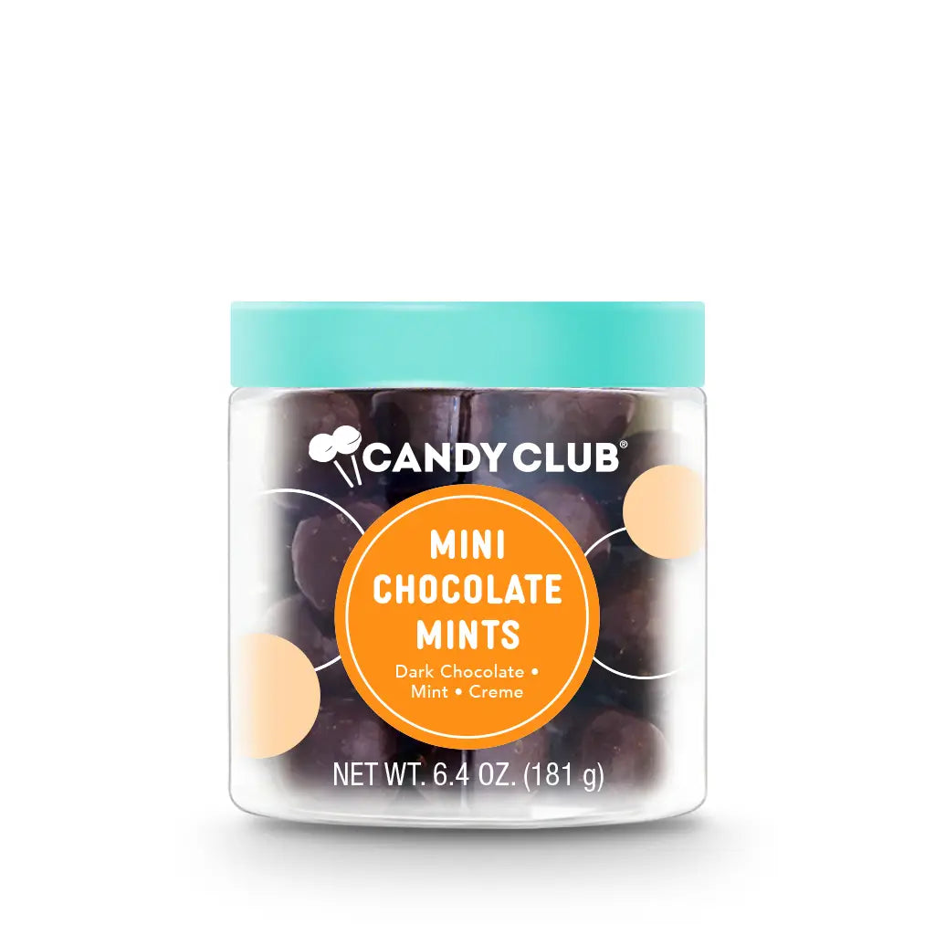 Candy Club
Mini Chocolate Mints
Dark chocolate, mint, creme