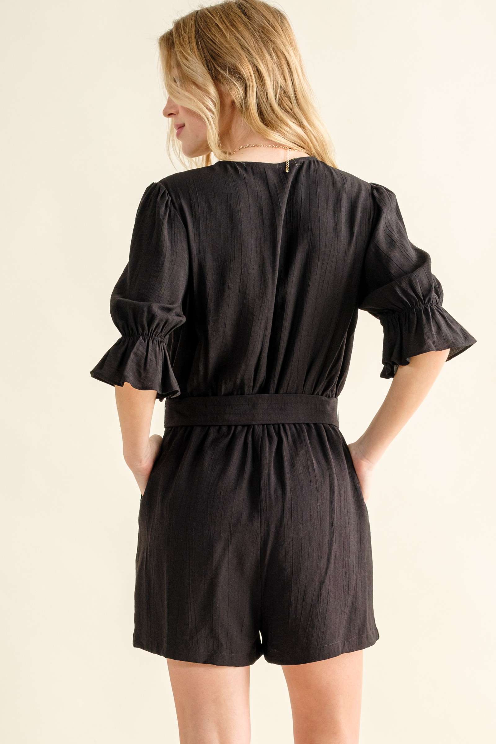 Feeling at Ease Belted Romper