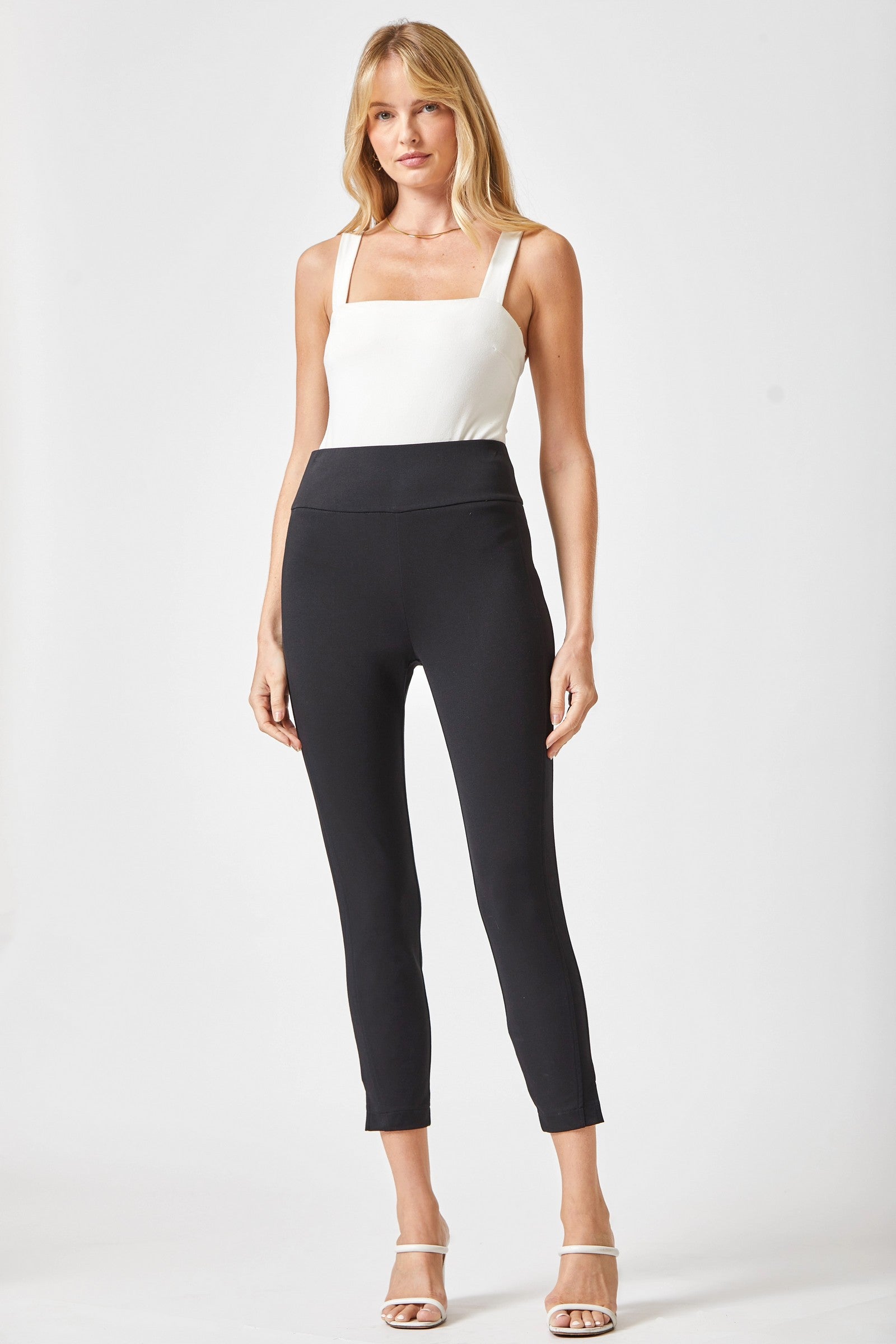 Black skinny crop pants best sale