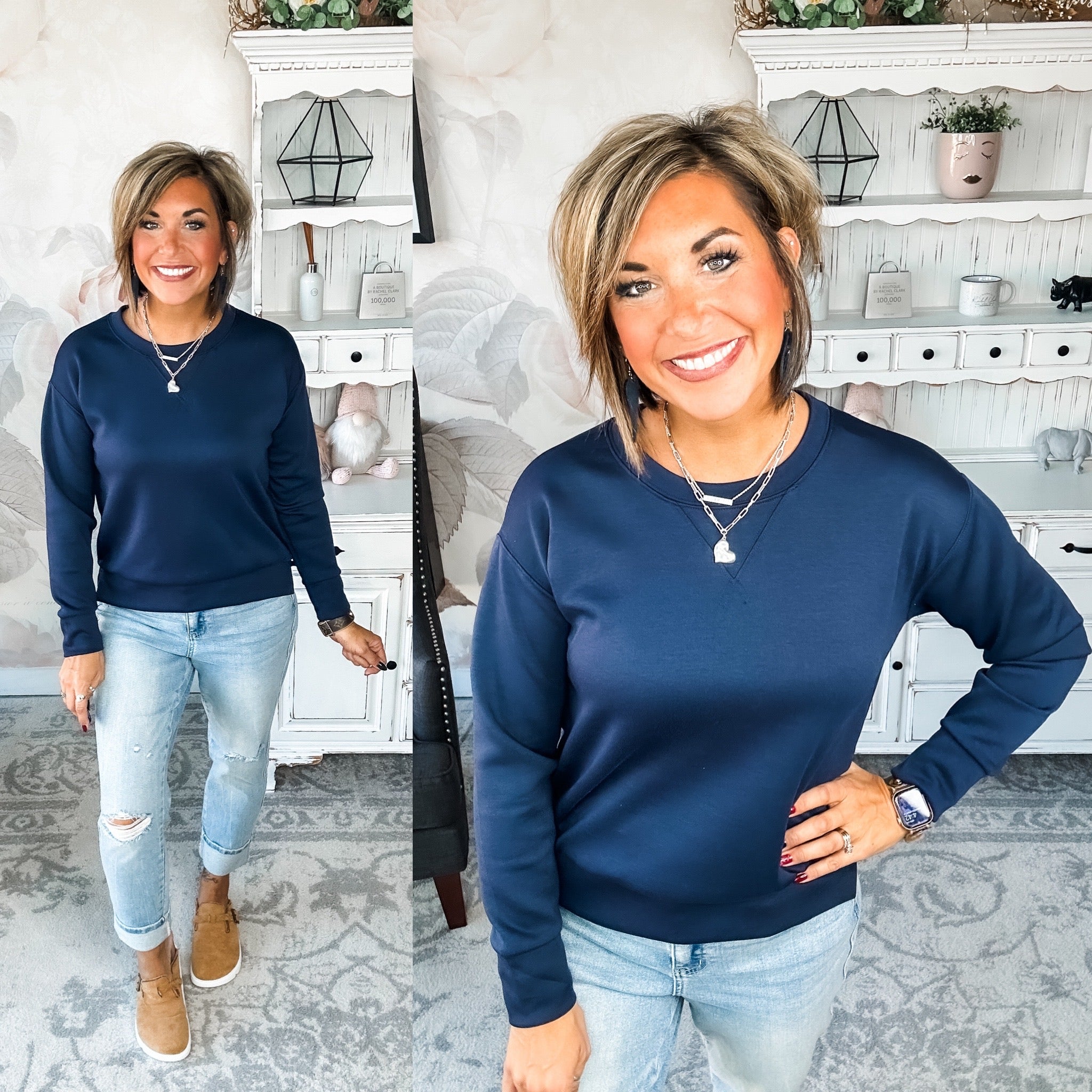 Cuddled Up On The Weekend Pullover - Navy