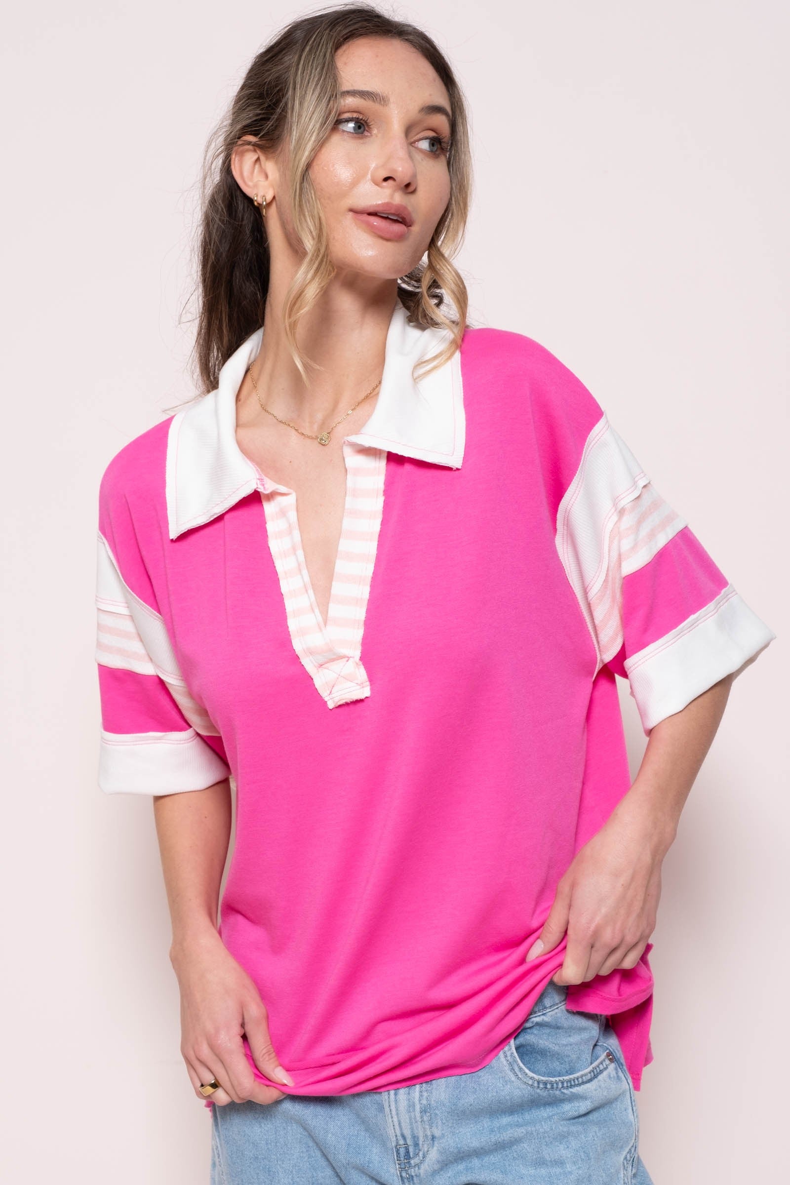 Something Felt Right Pullover - Hot Pink