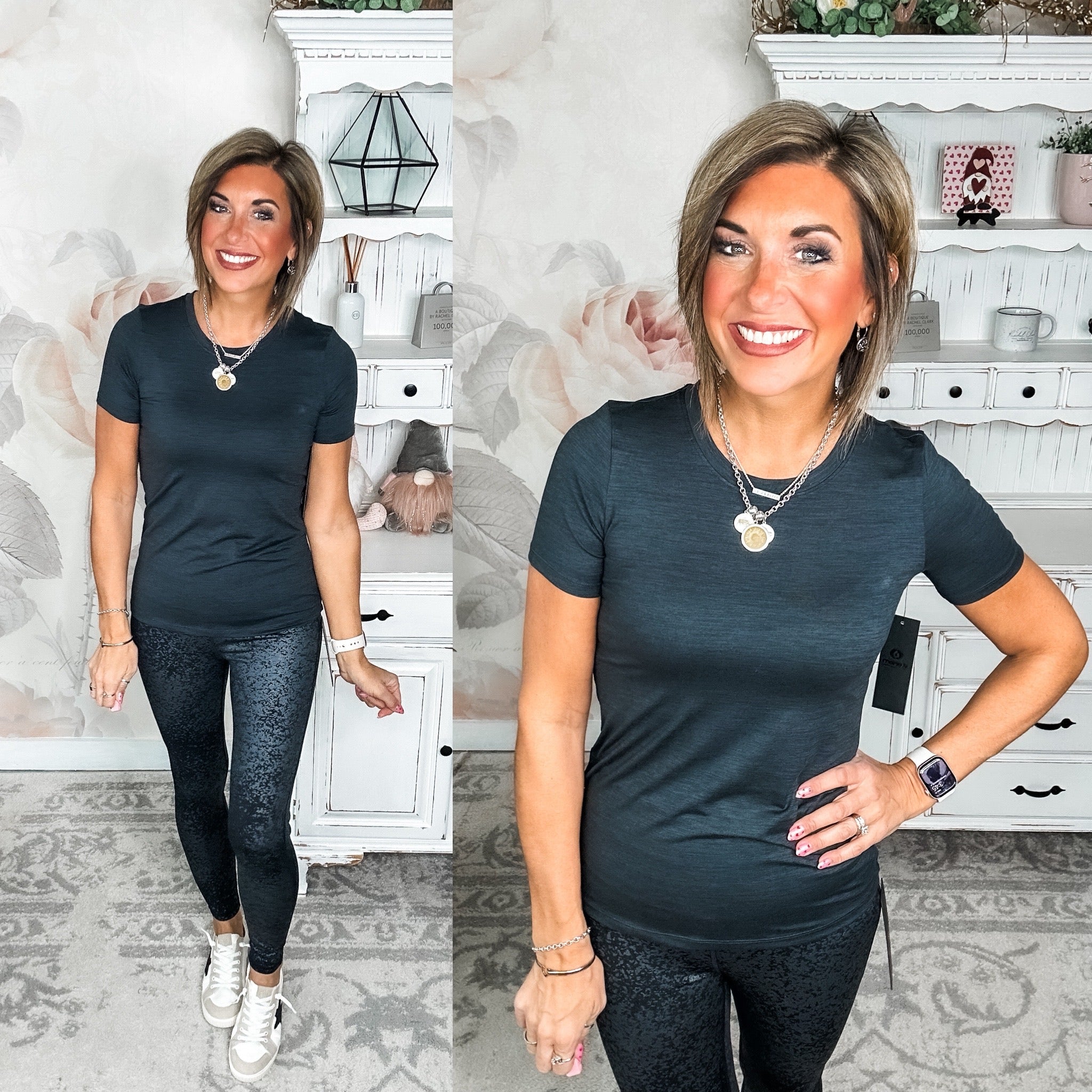 Walk With Me Athletic Tee - Black