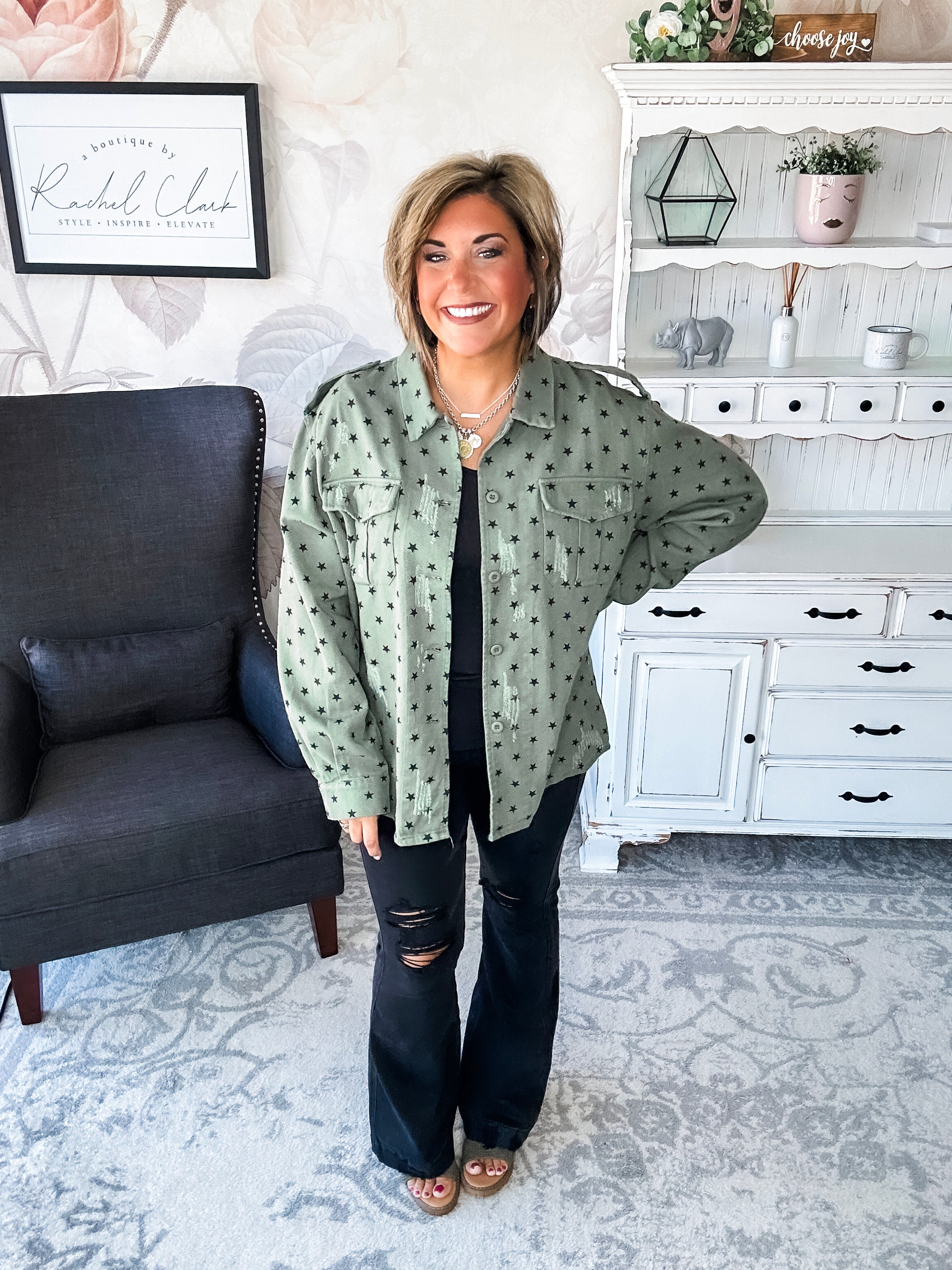 Star of the Show Distressed Shacket