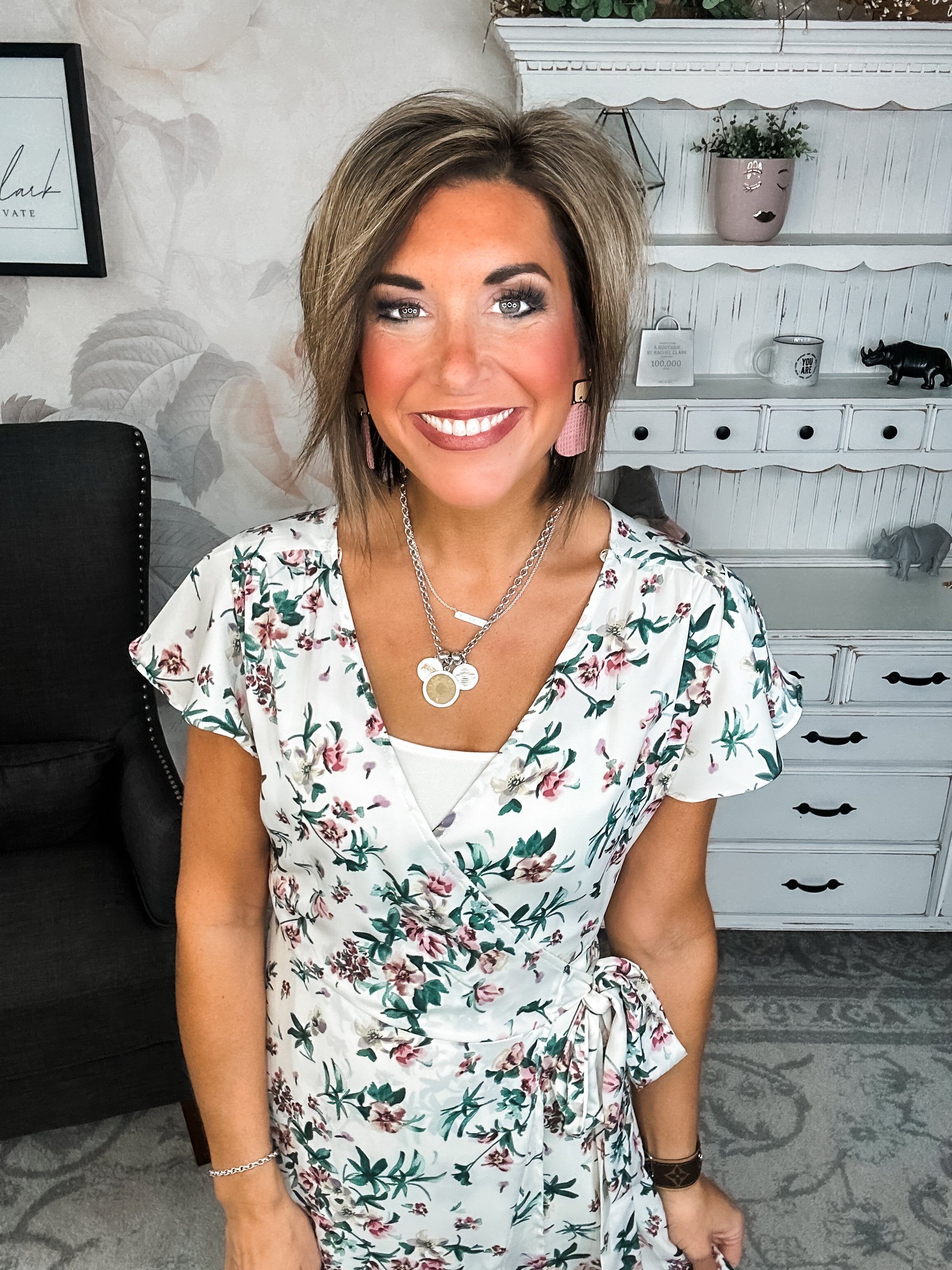 Stay With Me Forever Floral Dress - Cream