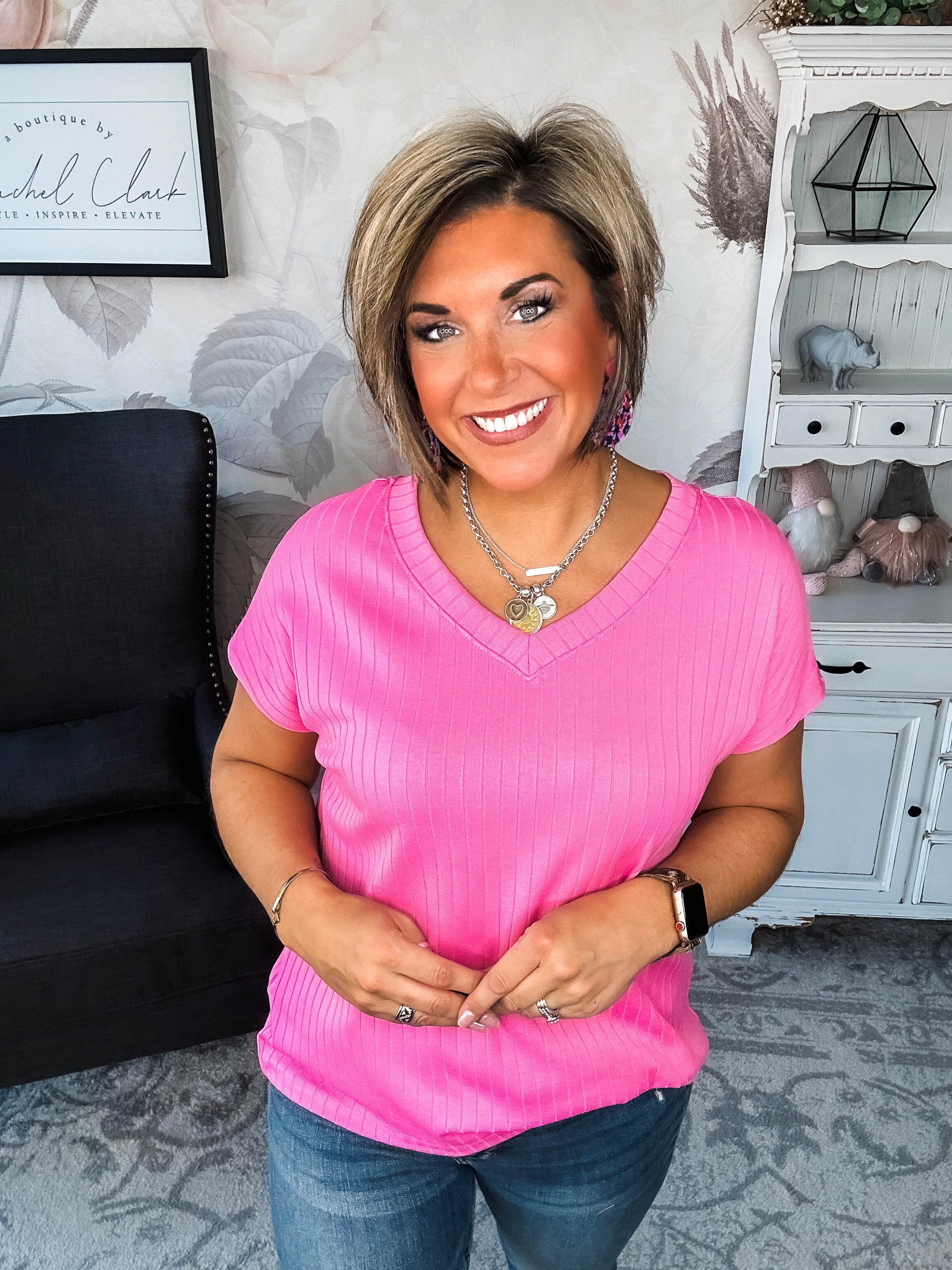 No Stories Here Top - Hot Pink