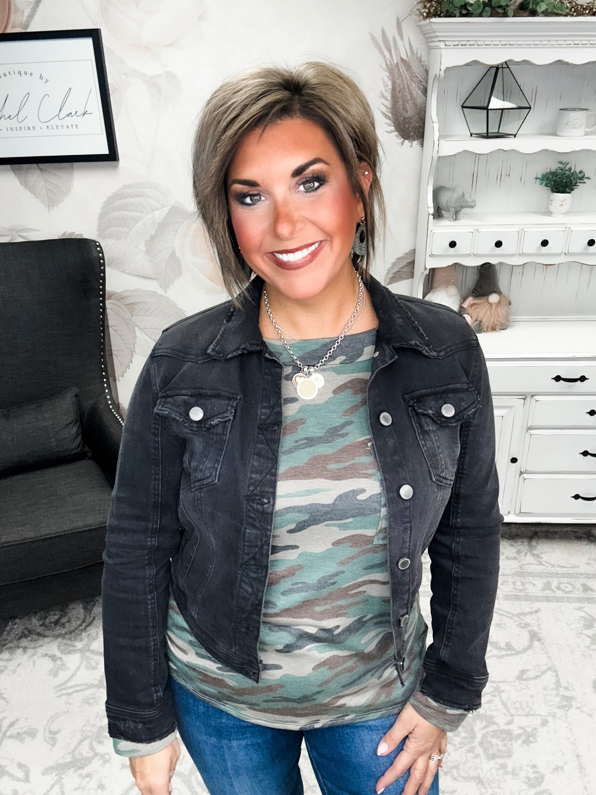 Sitting All Alone Camo Top