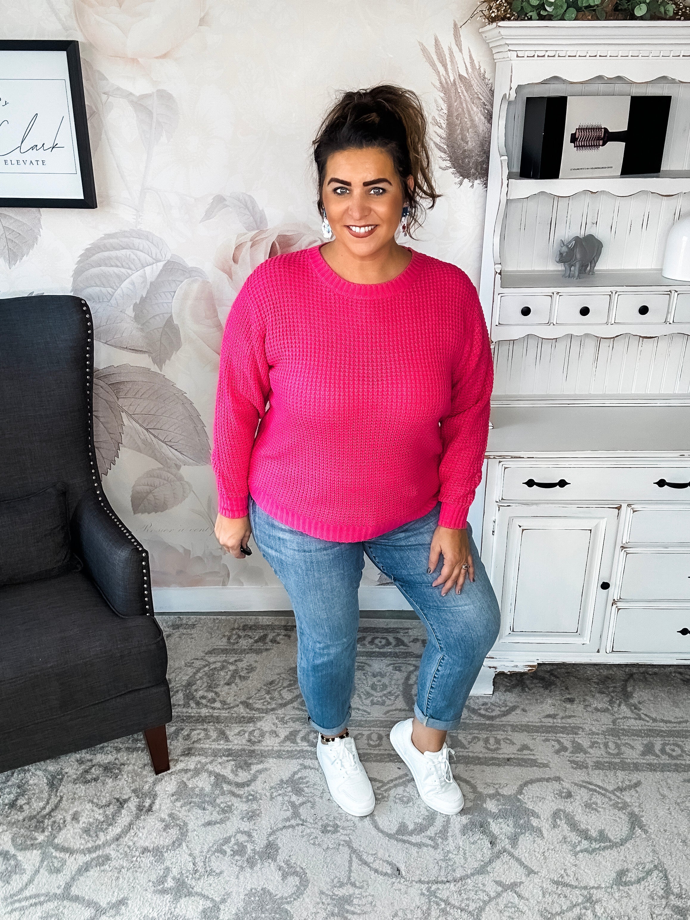 Looking For This Sweater - Fuchsia