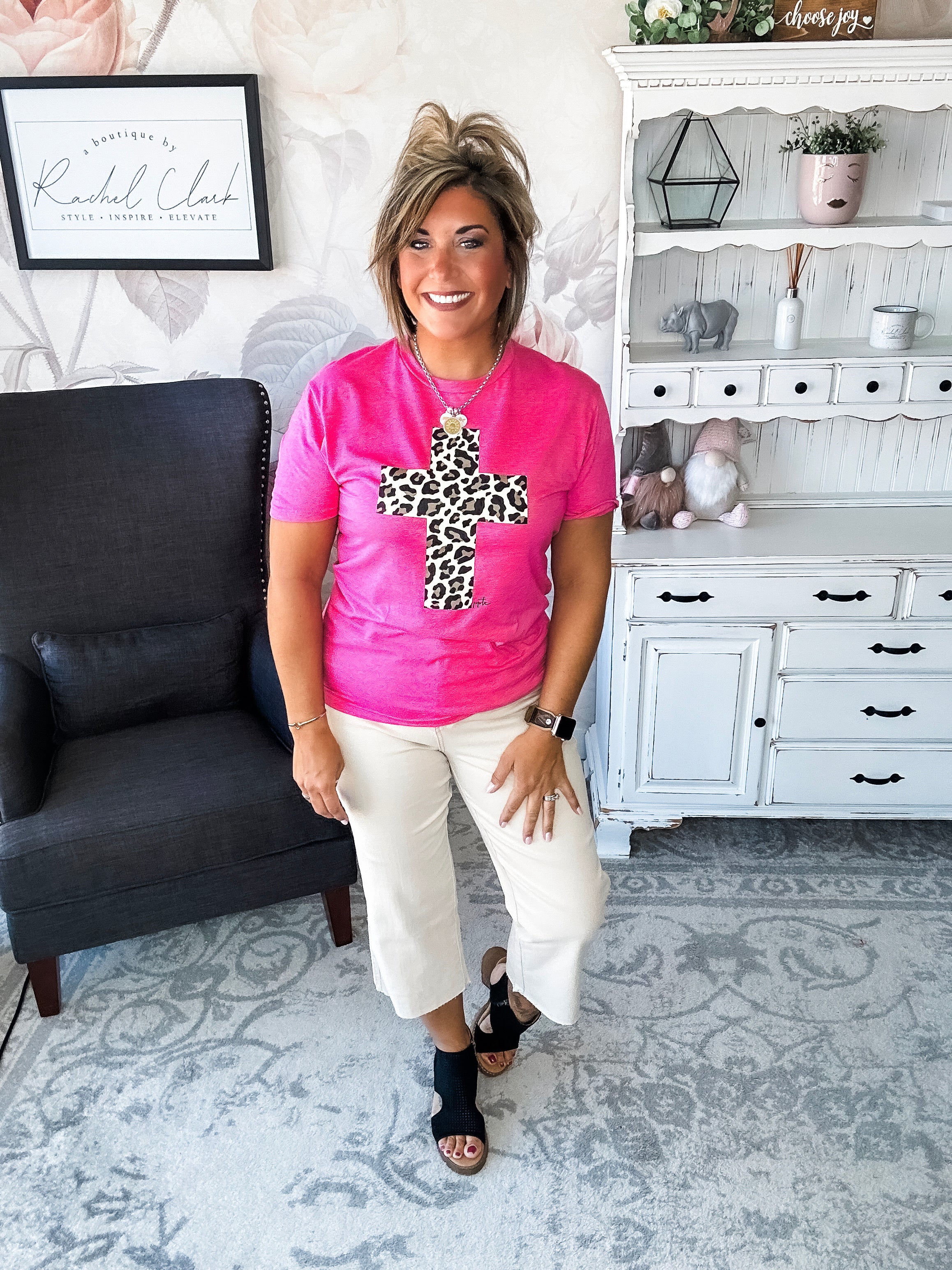 Leopard Cross Graphic Tee