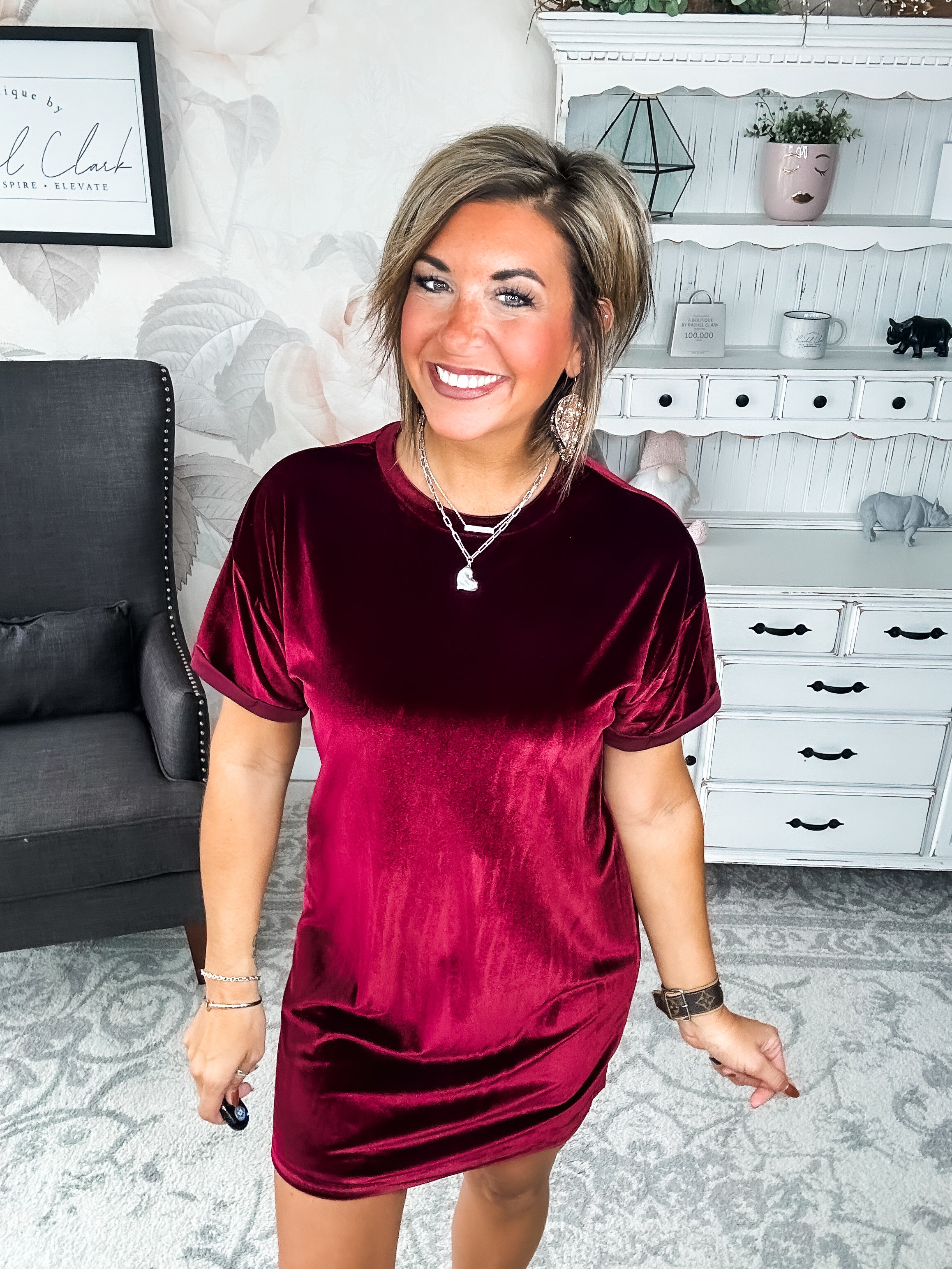 Perfect Memories Velvet Shirt Dress