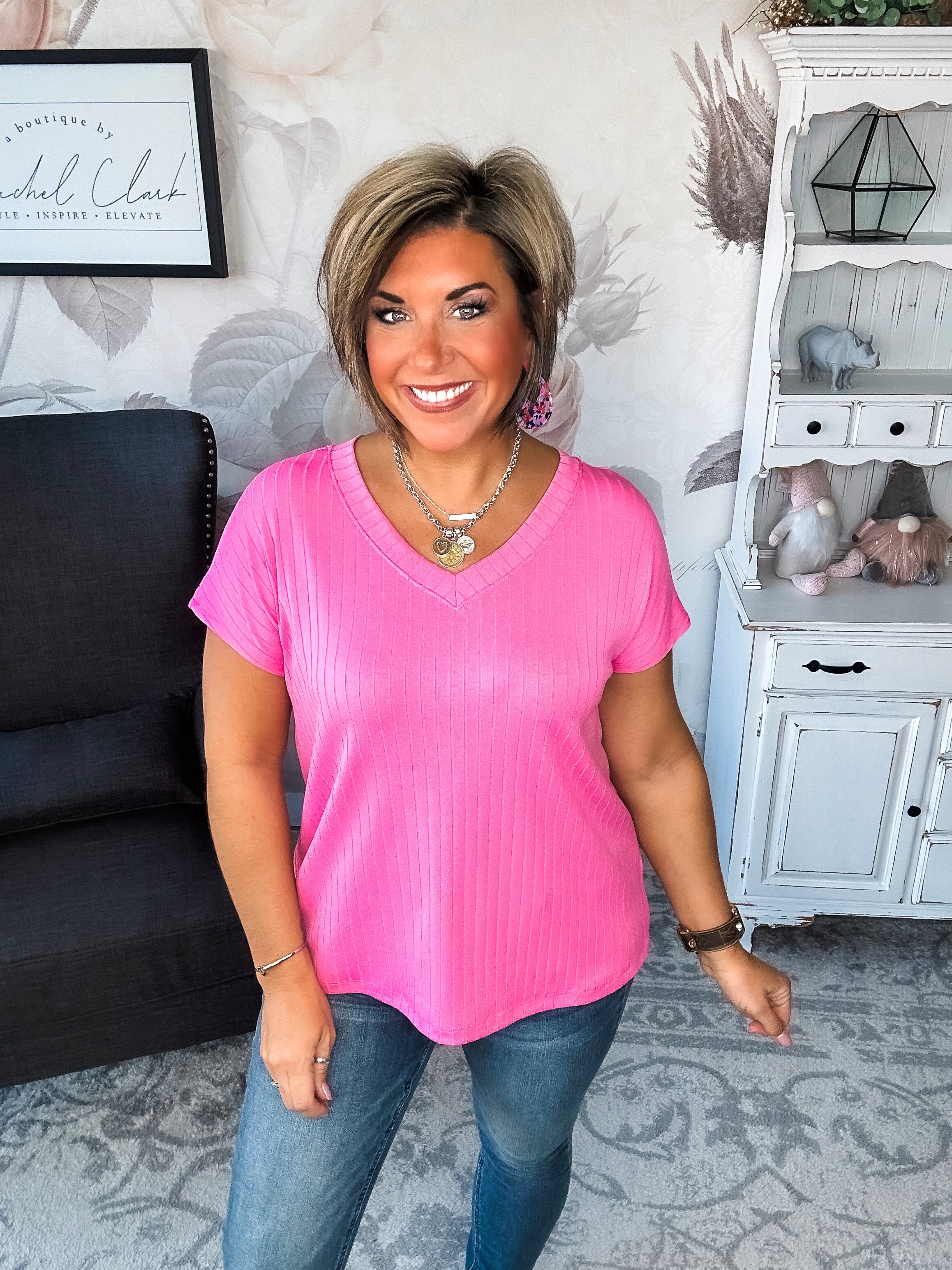 No Stories Here Top - Hot Pink