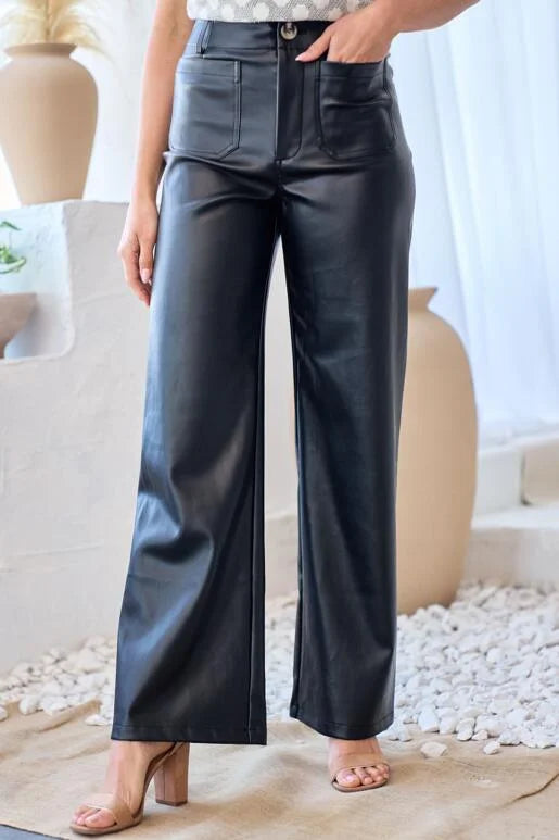 Sassy Pants Vegan Leather Pants - Main Image