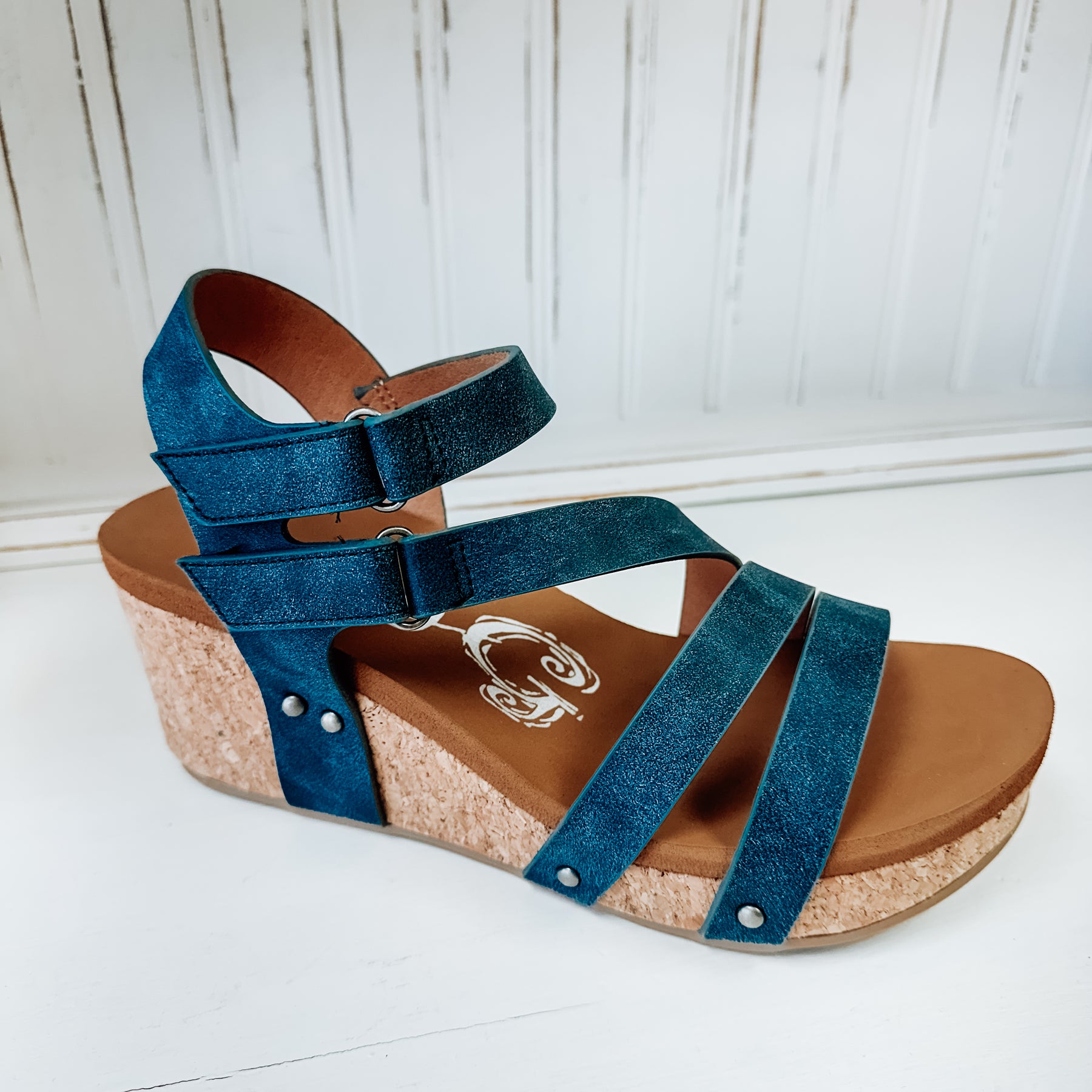 Hariett Wedge Sandal - Navy