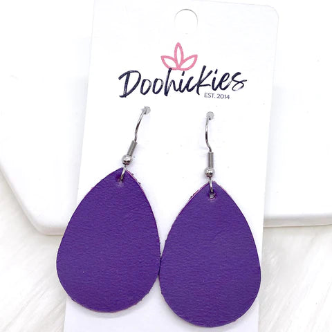 1.5" Pretty Purple Floral Mini Collection - Dark Purple Earrings