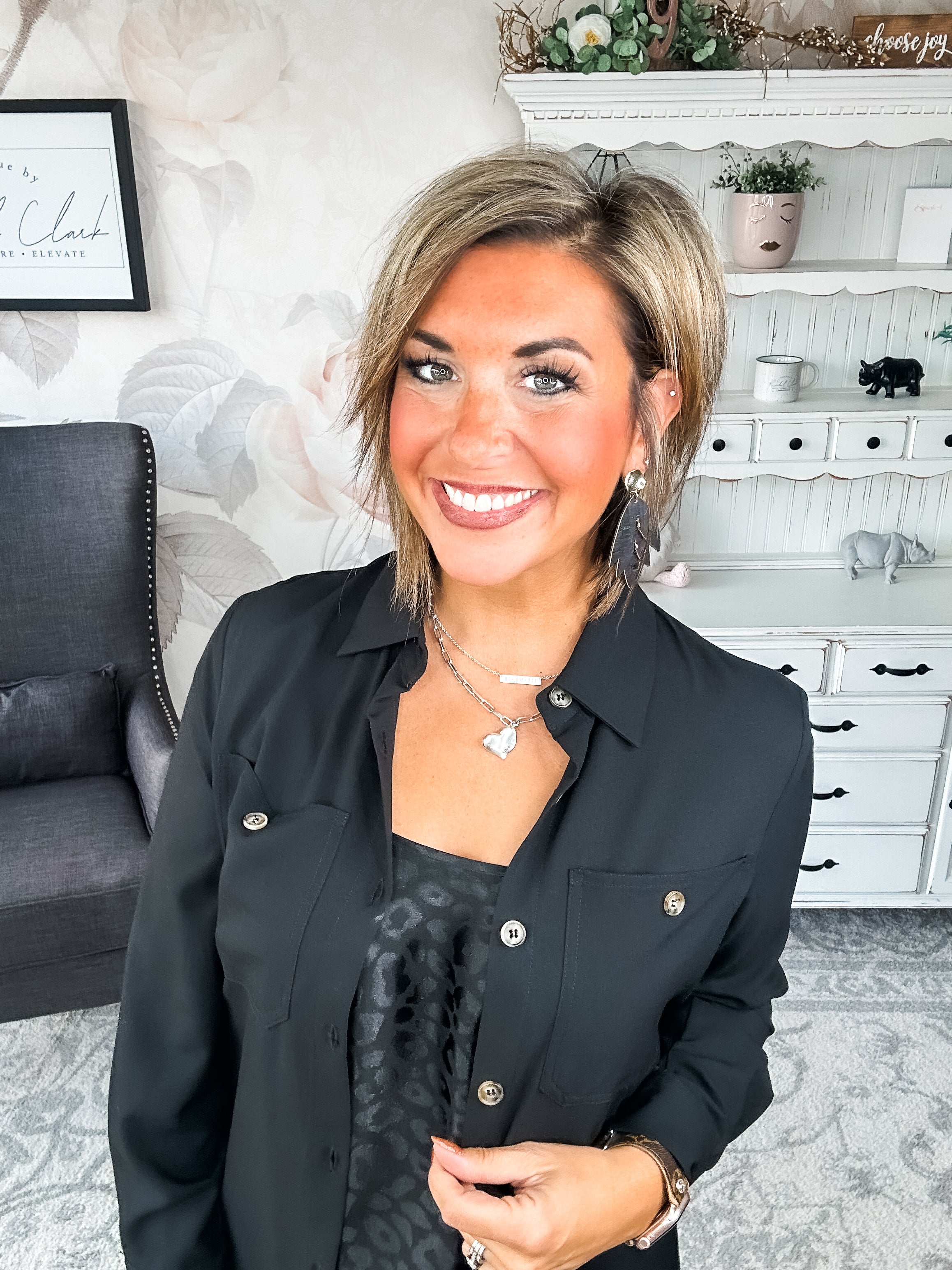 From the Top Button Down Dress - Black