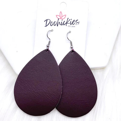 2.5" Watercolor Branches Mini Collection - Deep Plum Baby Chopper Earrings