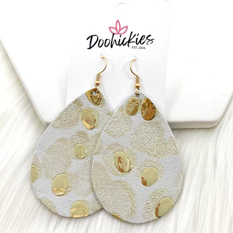 2.5" Metallic Puddle Collection Earrings- Gold