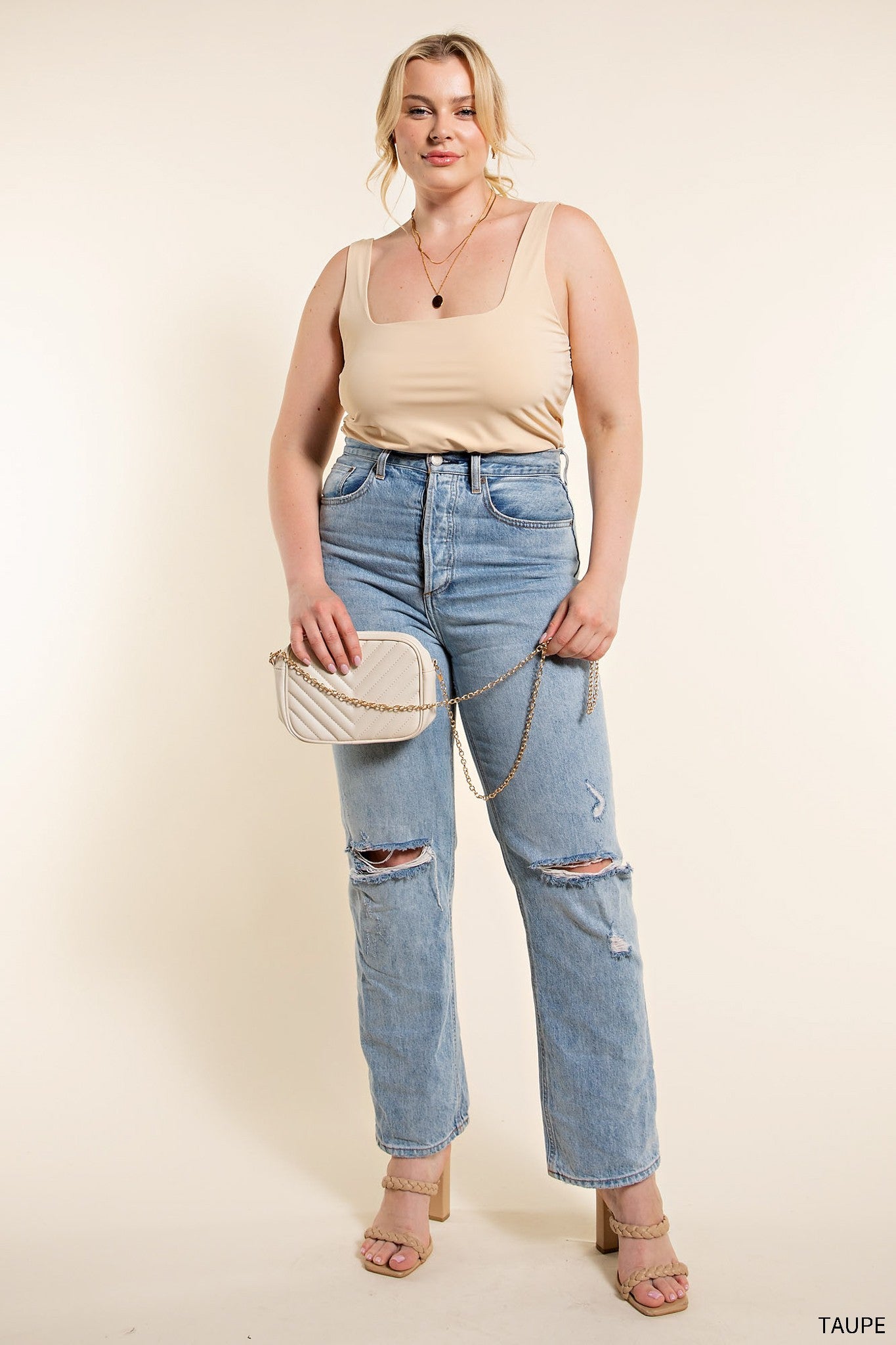 Getting In the Swing Bodysuit - Taupe