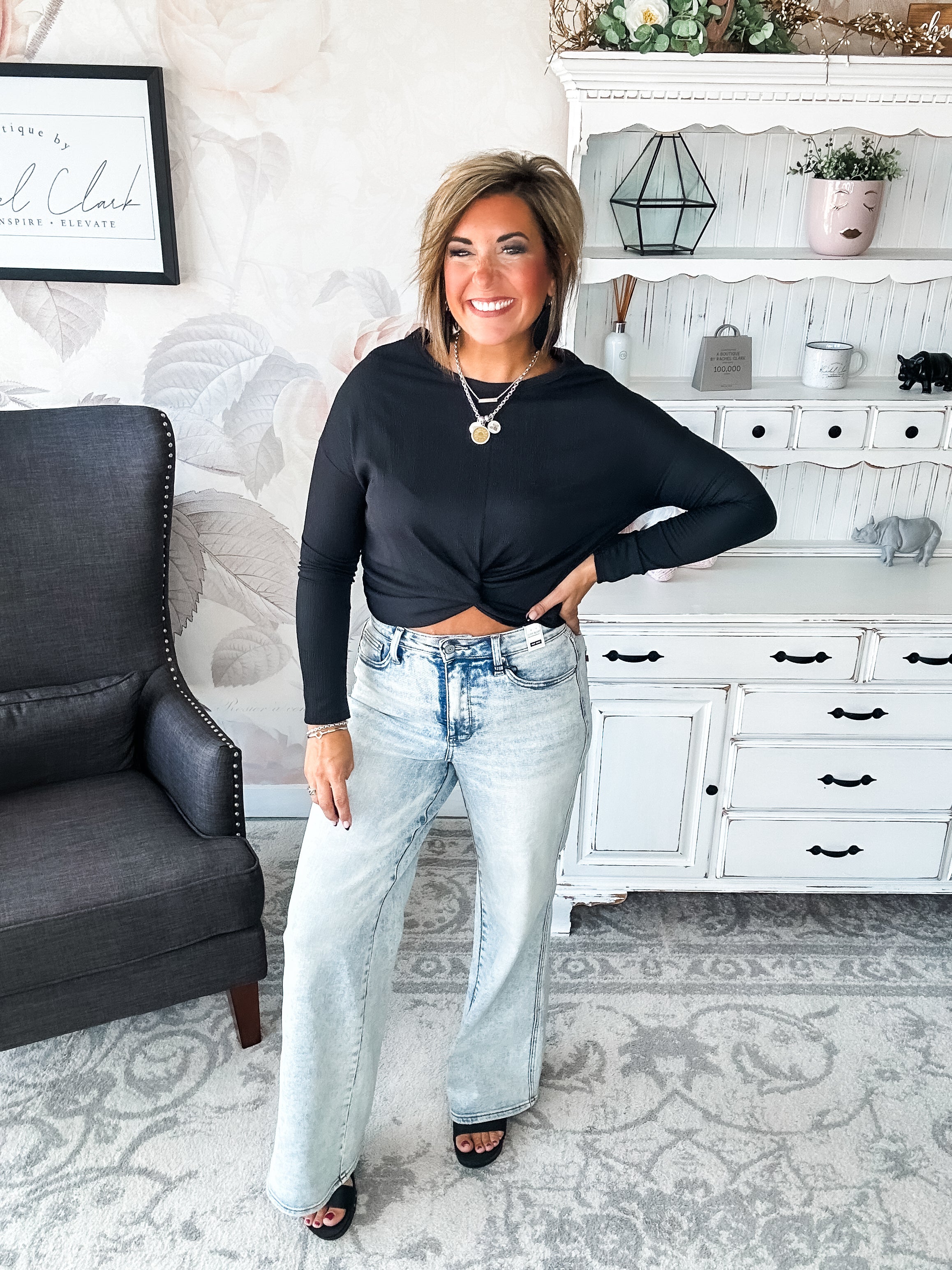 Just Like You Long Sleeve Top - Black