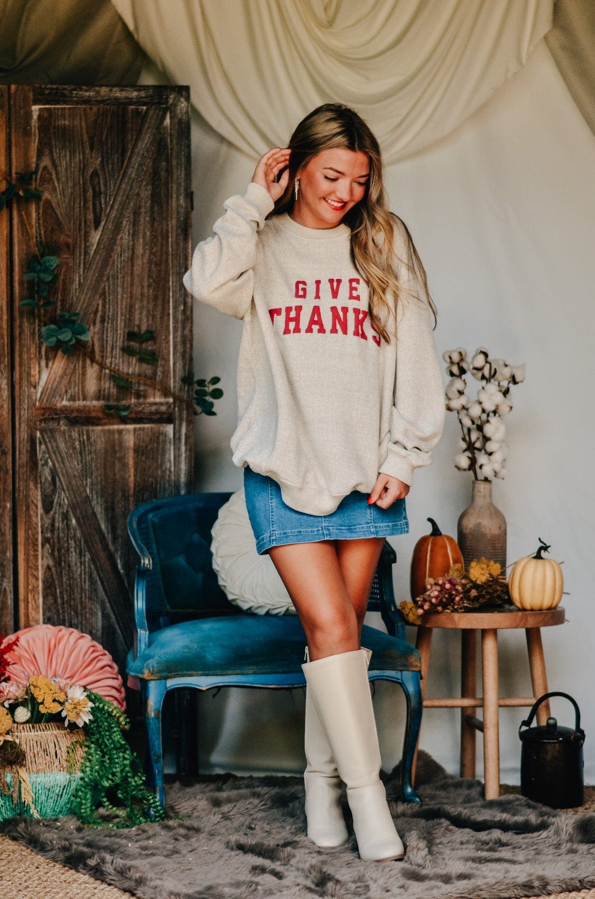 Give Thanks Knit Sweatshirt *ONLINE EXCLUSIVE*