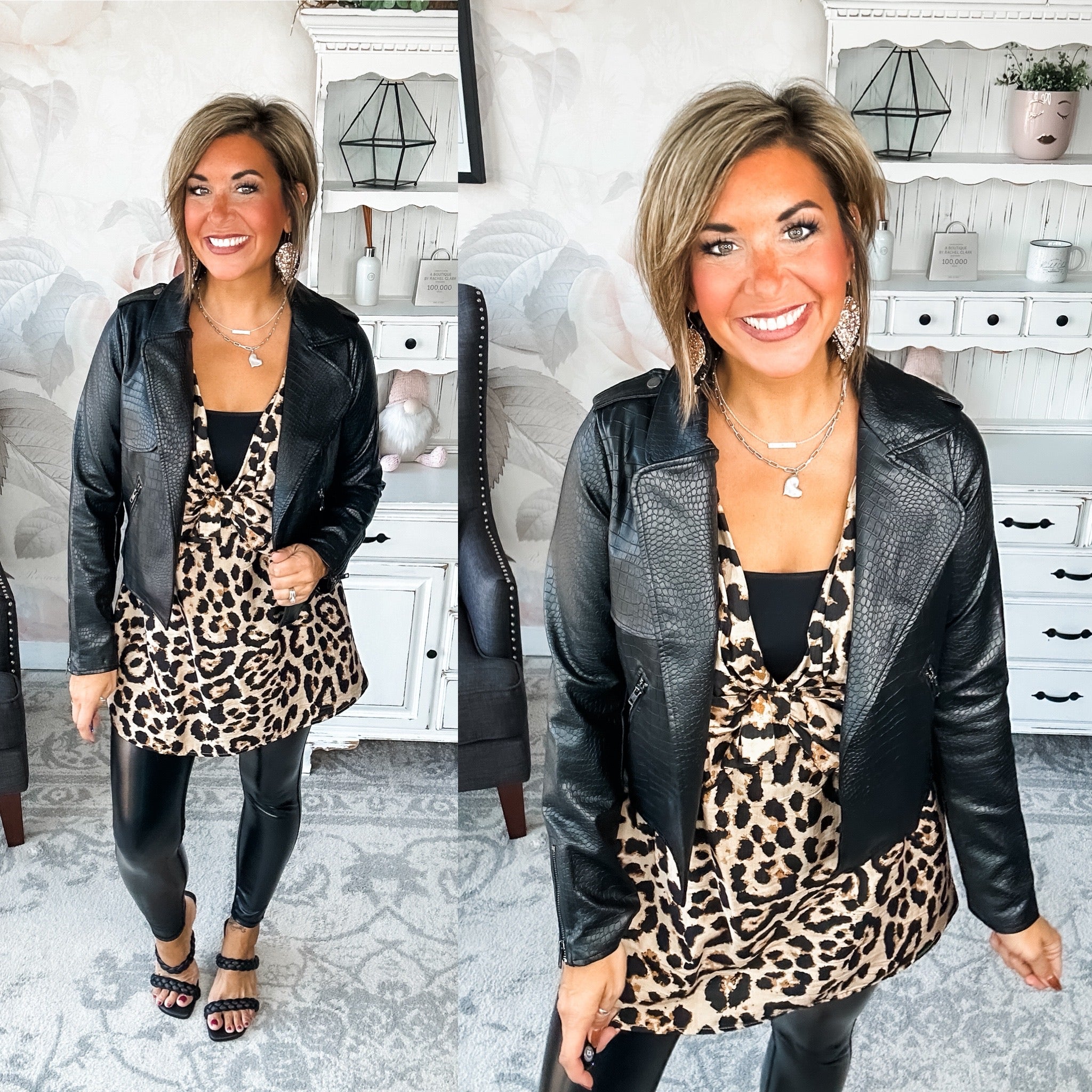 Free to Go Vegan Leather Biker Jacket