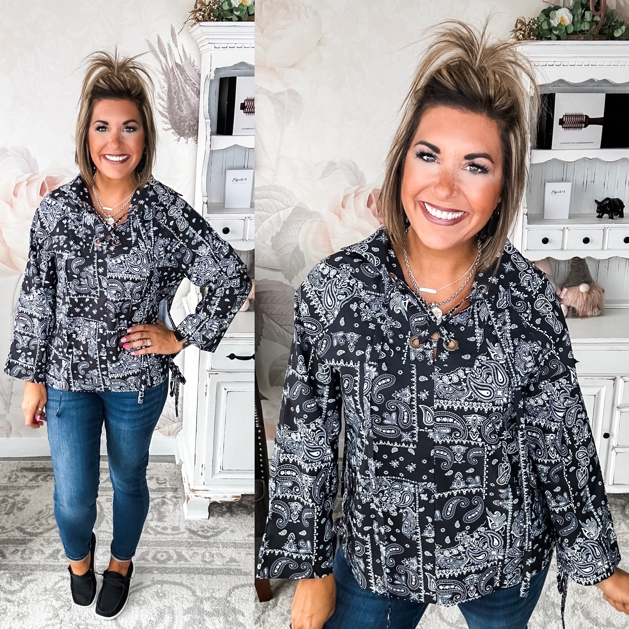 Say We Can Bandana Print Windbreaker