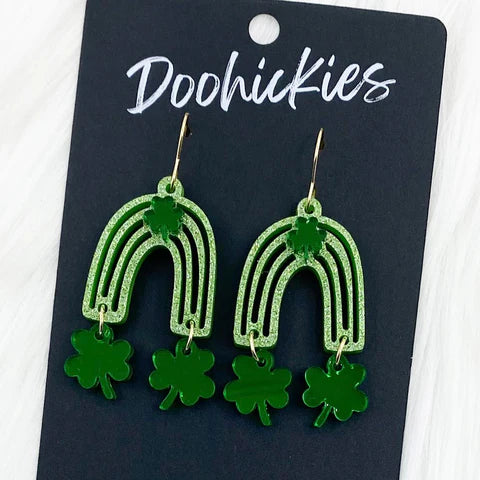 2" Lucky Layered Rainbows St. Paddy Acrylic Earrings